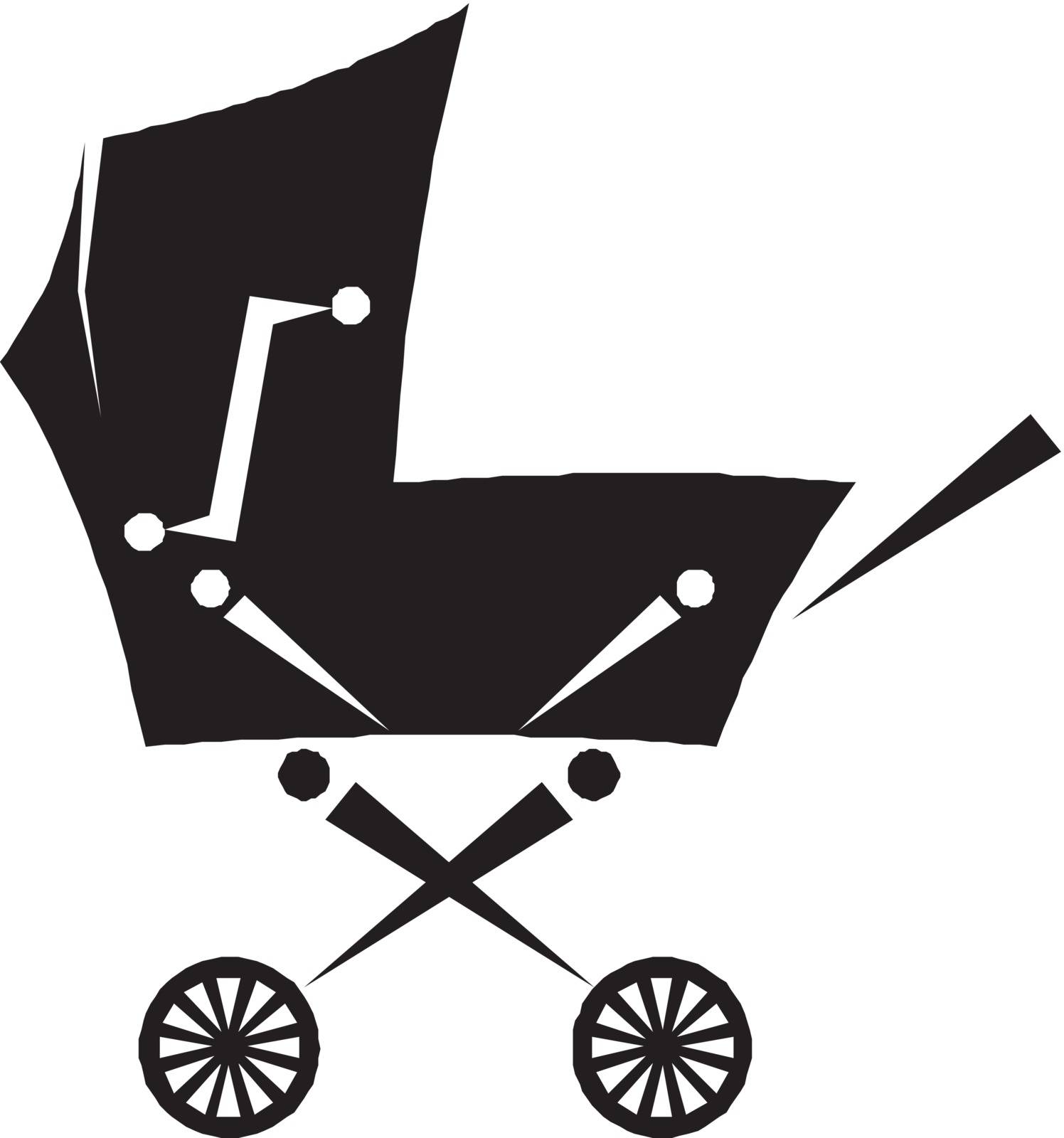 pram - baby carriage silhouette by yurka