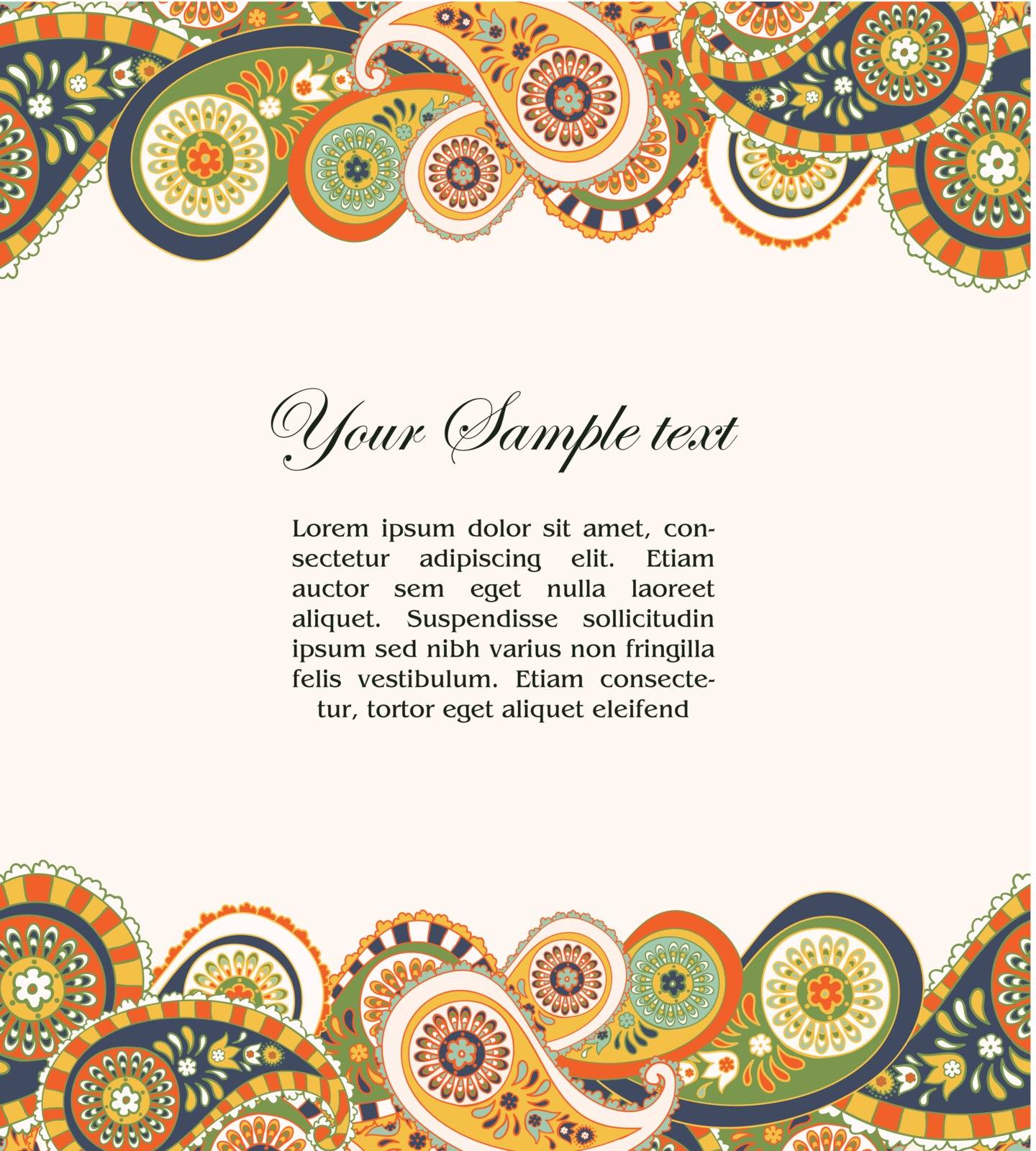 abstract background with paisley and place for your text