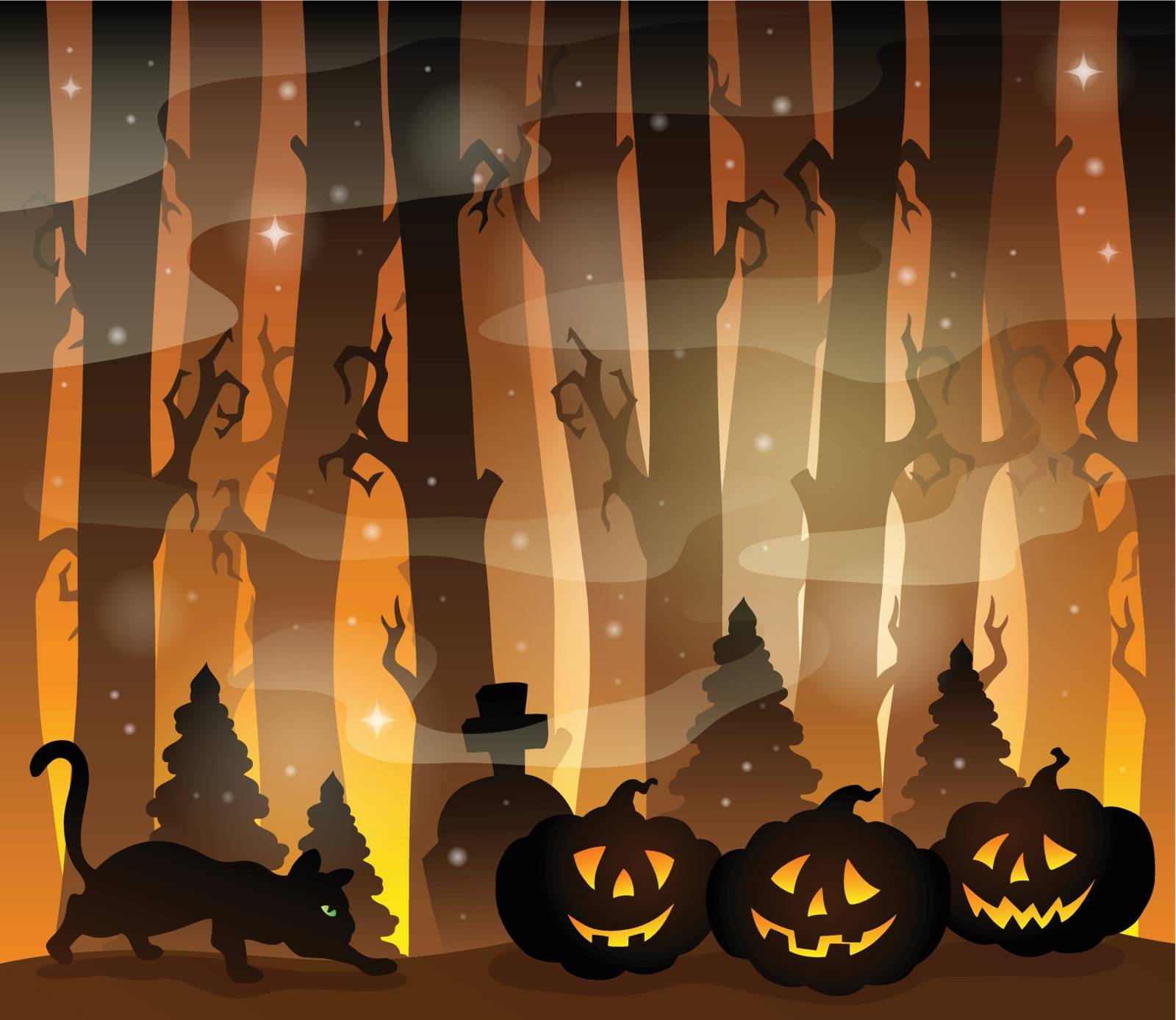 Mysterious forest theme image 4 - eps10 vector illustration.
