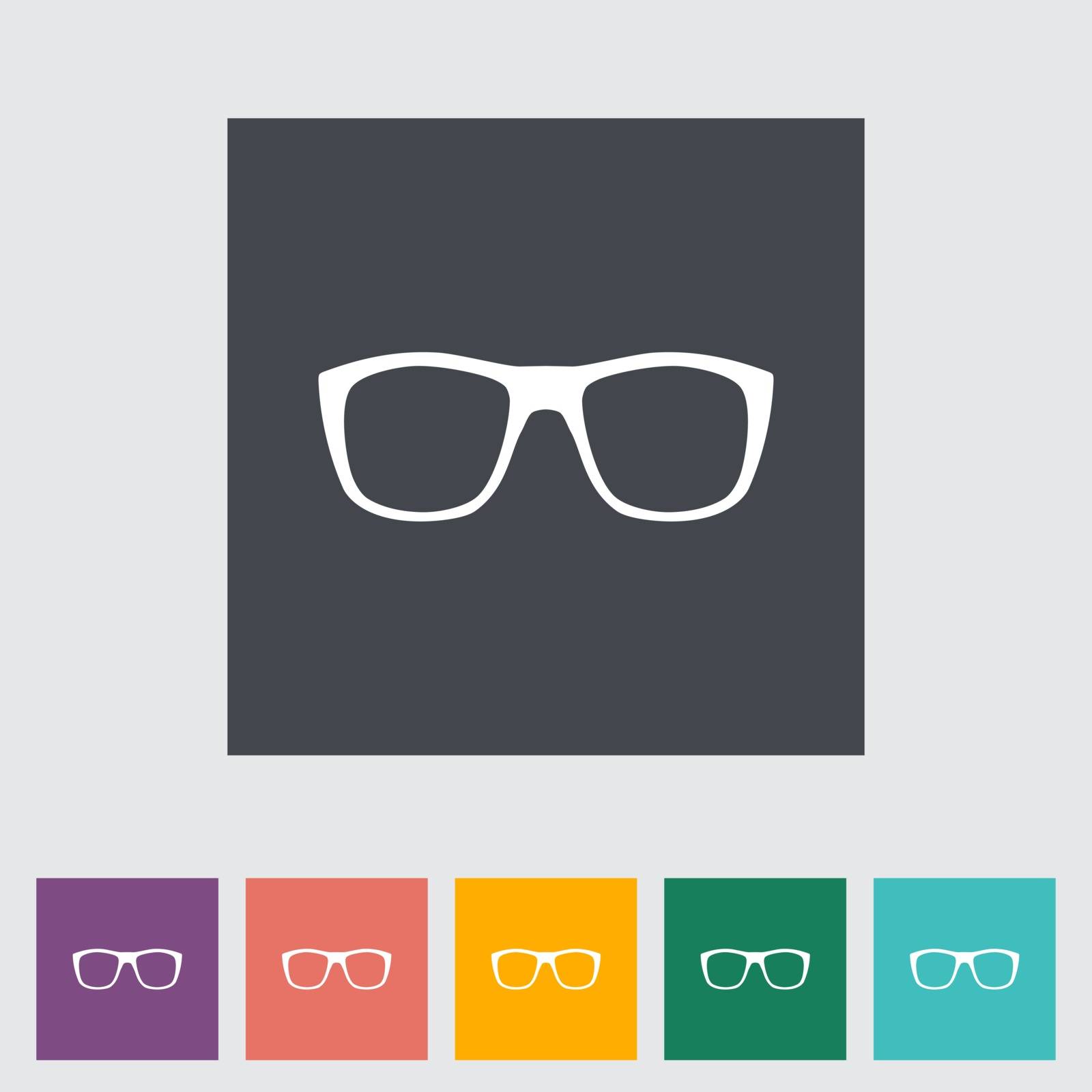 Sunglasses. Single flat icon. Vector illustration.