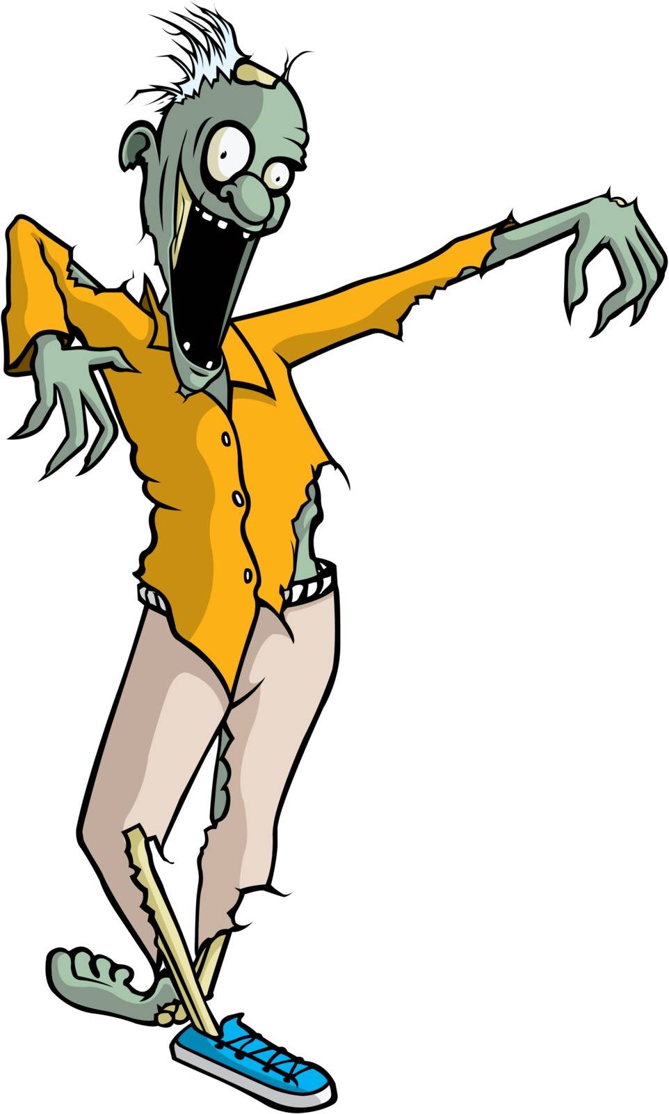 A cartoon Zombie whose name is Paul. Vector file.