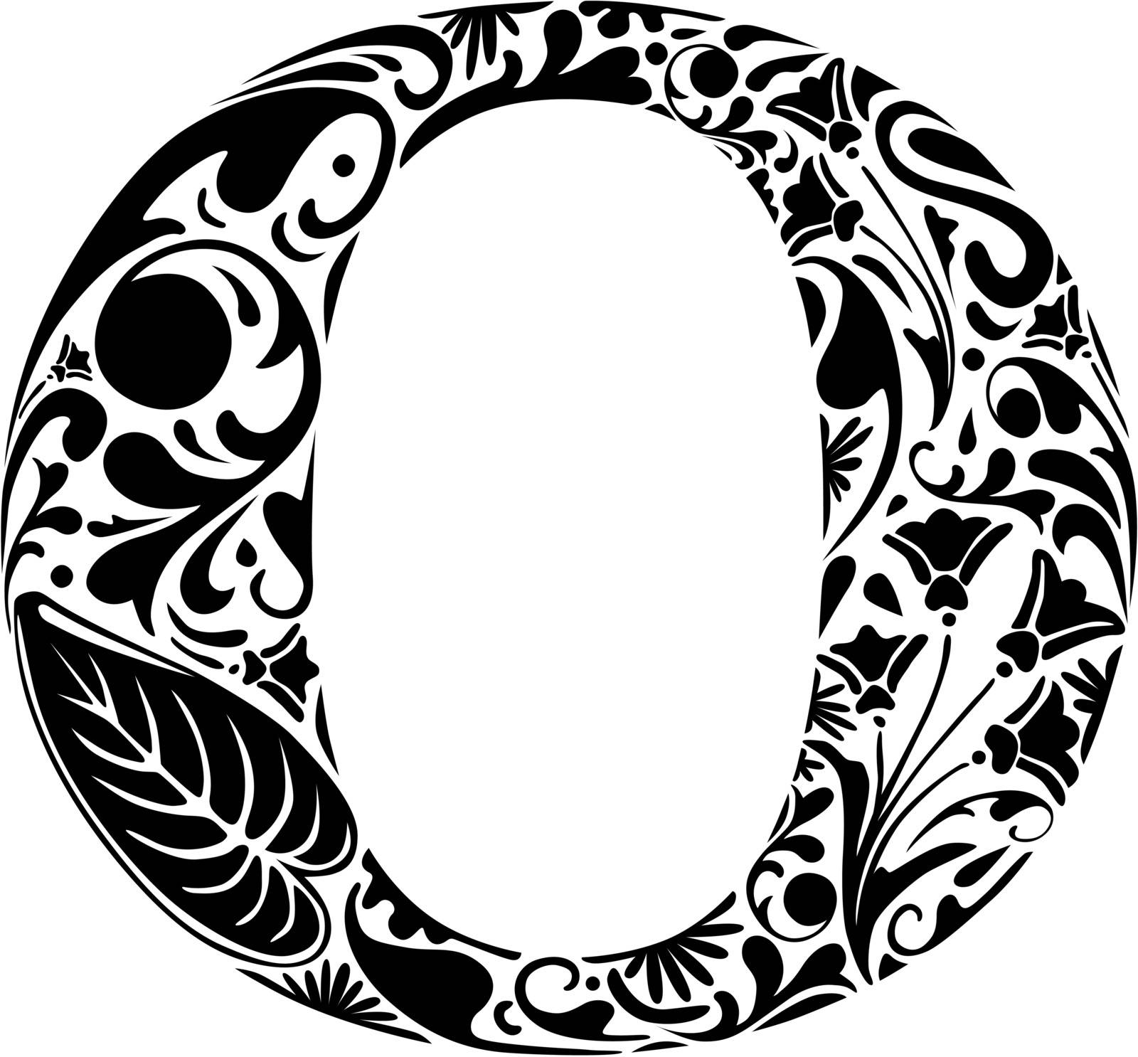 Floral initial capital letter O