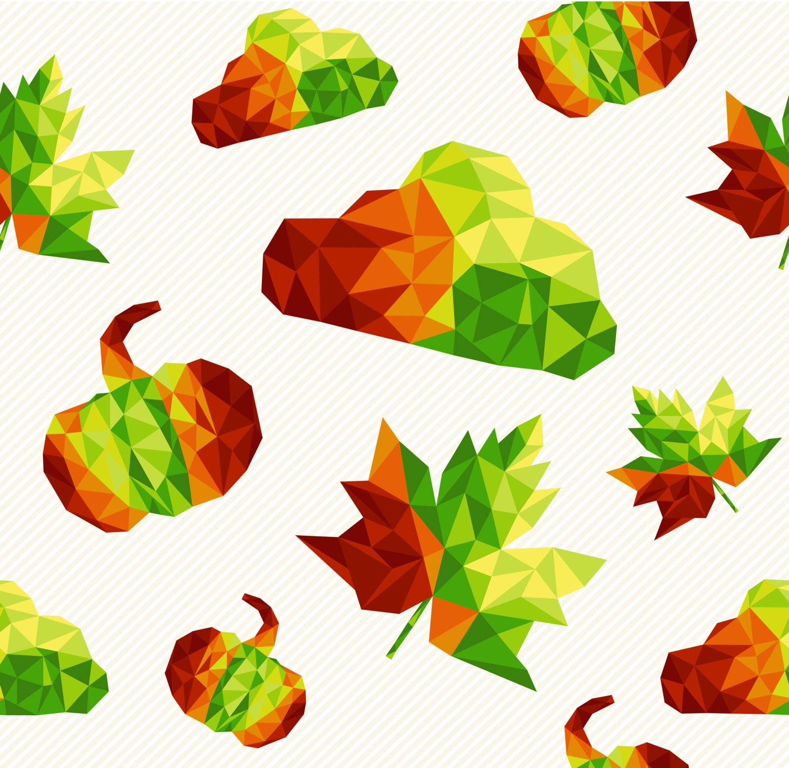 Abstract geometric autumn elements shapes seamless pattern background. EPS10 vector file organized in layers for easy editing.