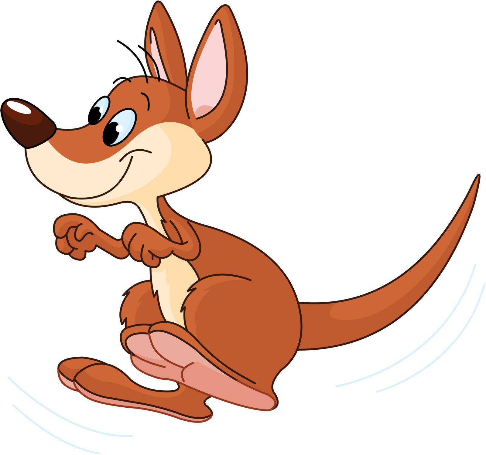 Illustration of cute Australian Kangaroo, roaming free