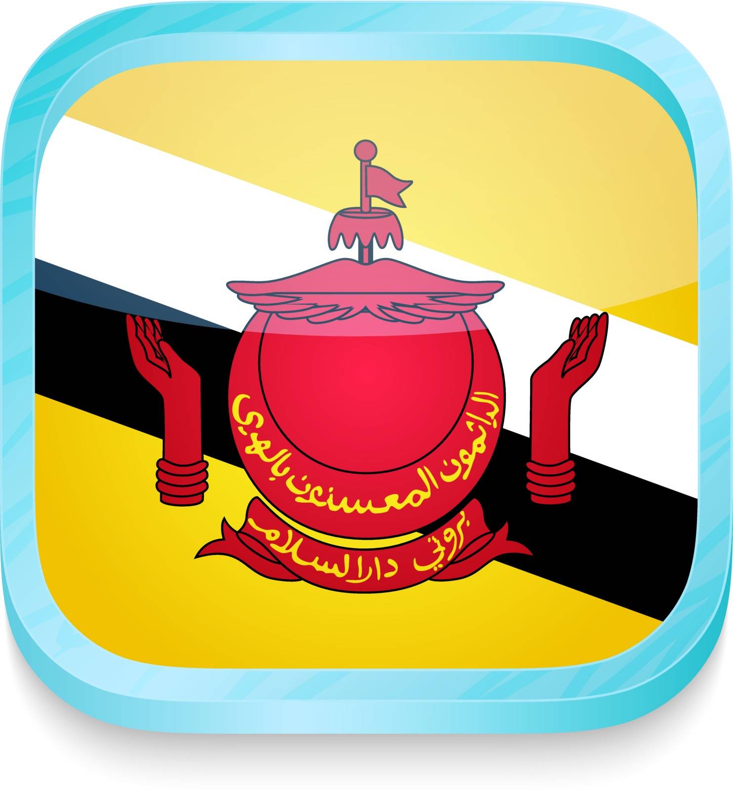 Smart phone button with Brunei flag