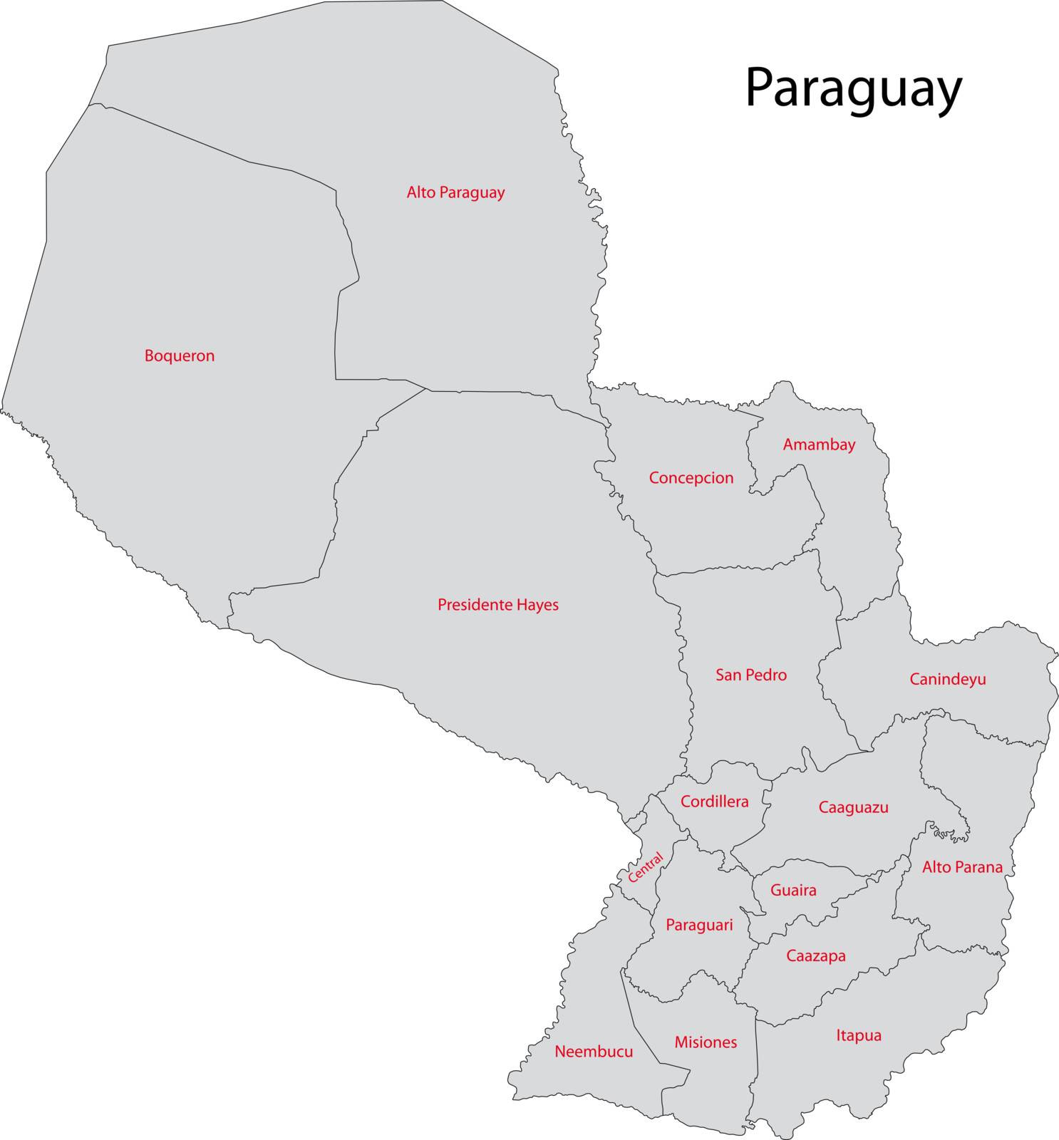 Gray Paraguay map by Volina