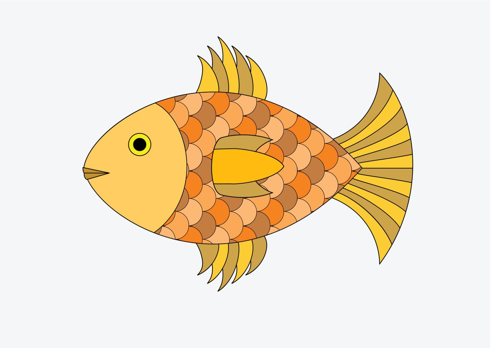 Illustration of a goldfish isolated on a white background