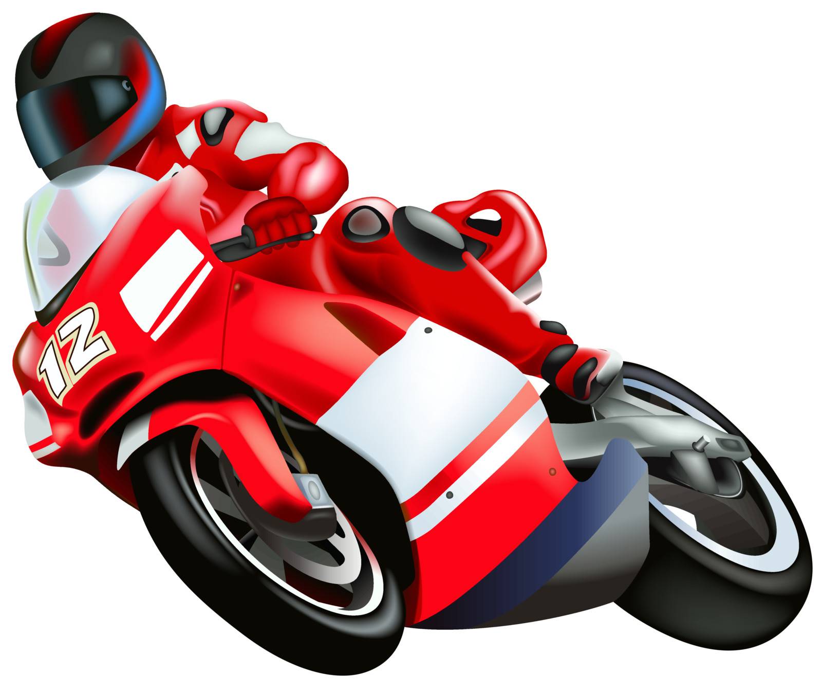 Motorcycle - Colored Illustration, Vector