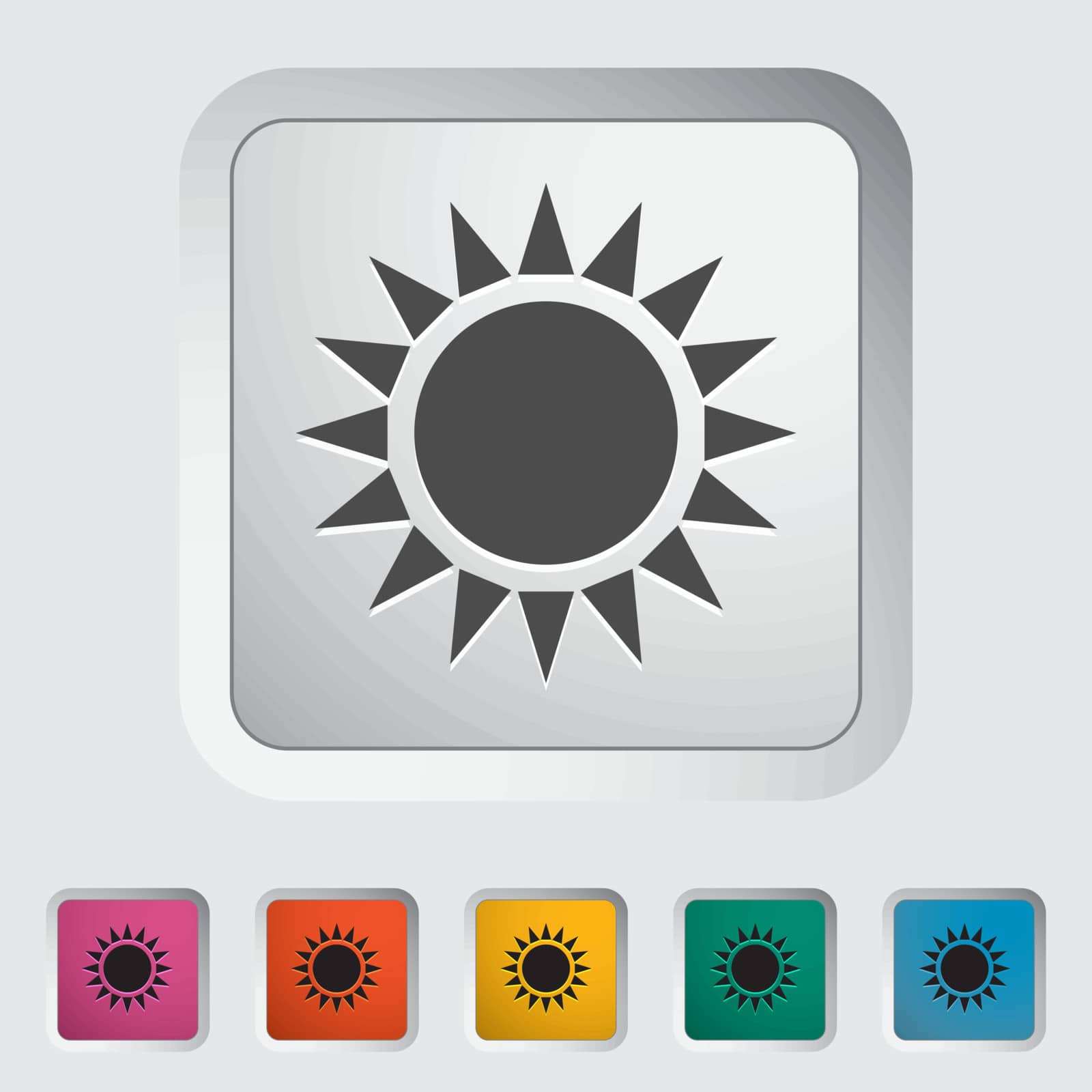 Sun single icon. Vector illustration.