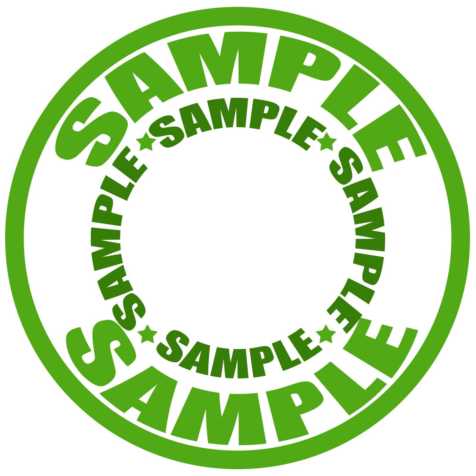 Stamp with word sample inside, vector illustration