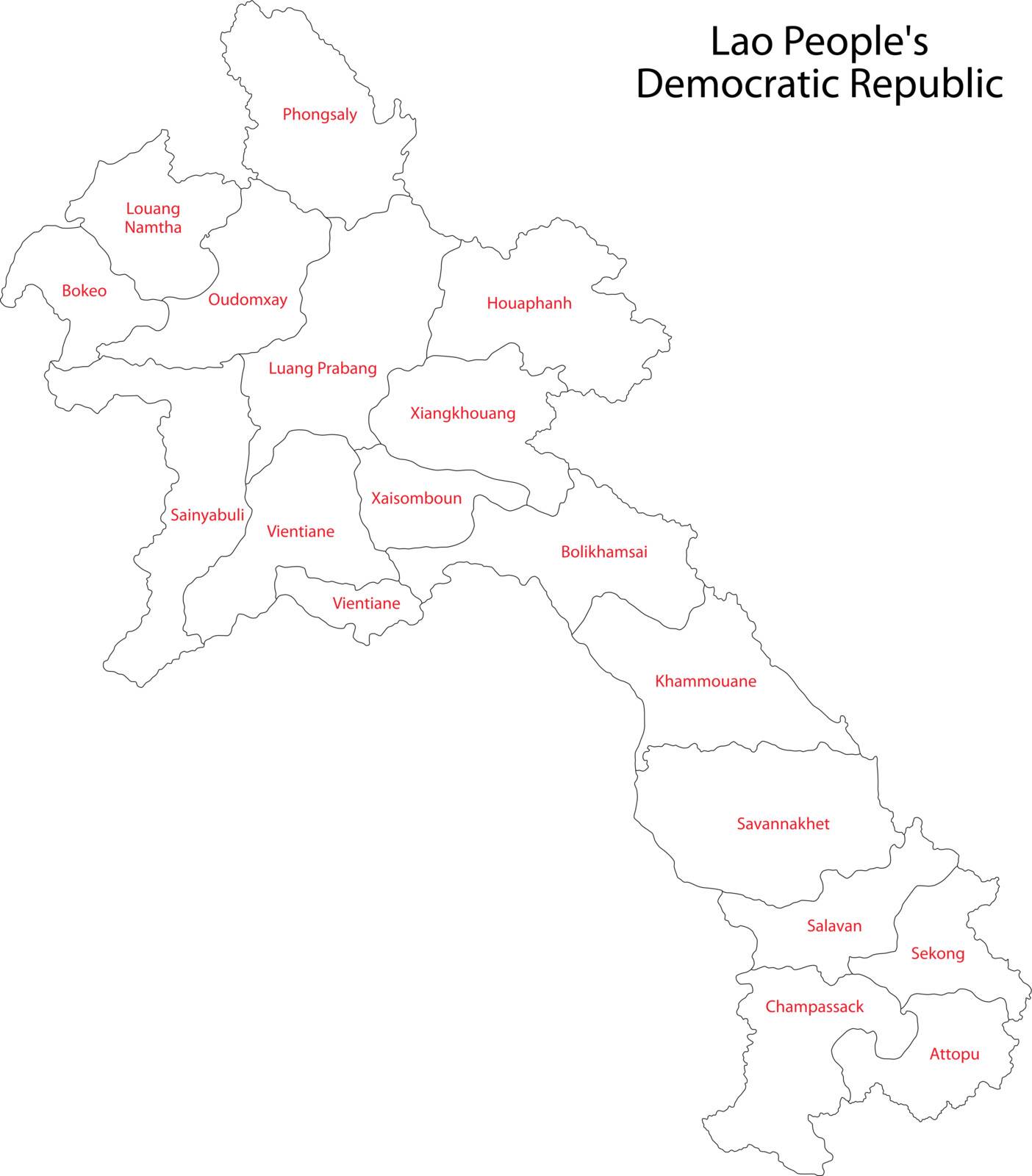 Map of administrative divisions of Laos