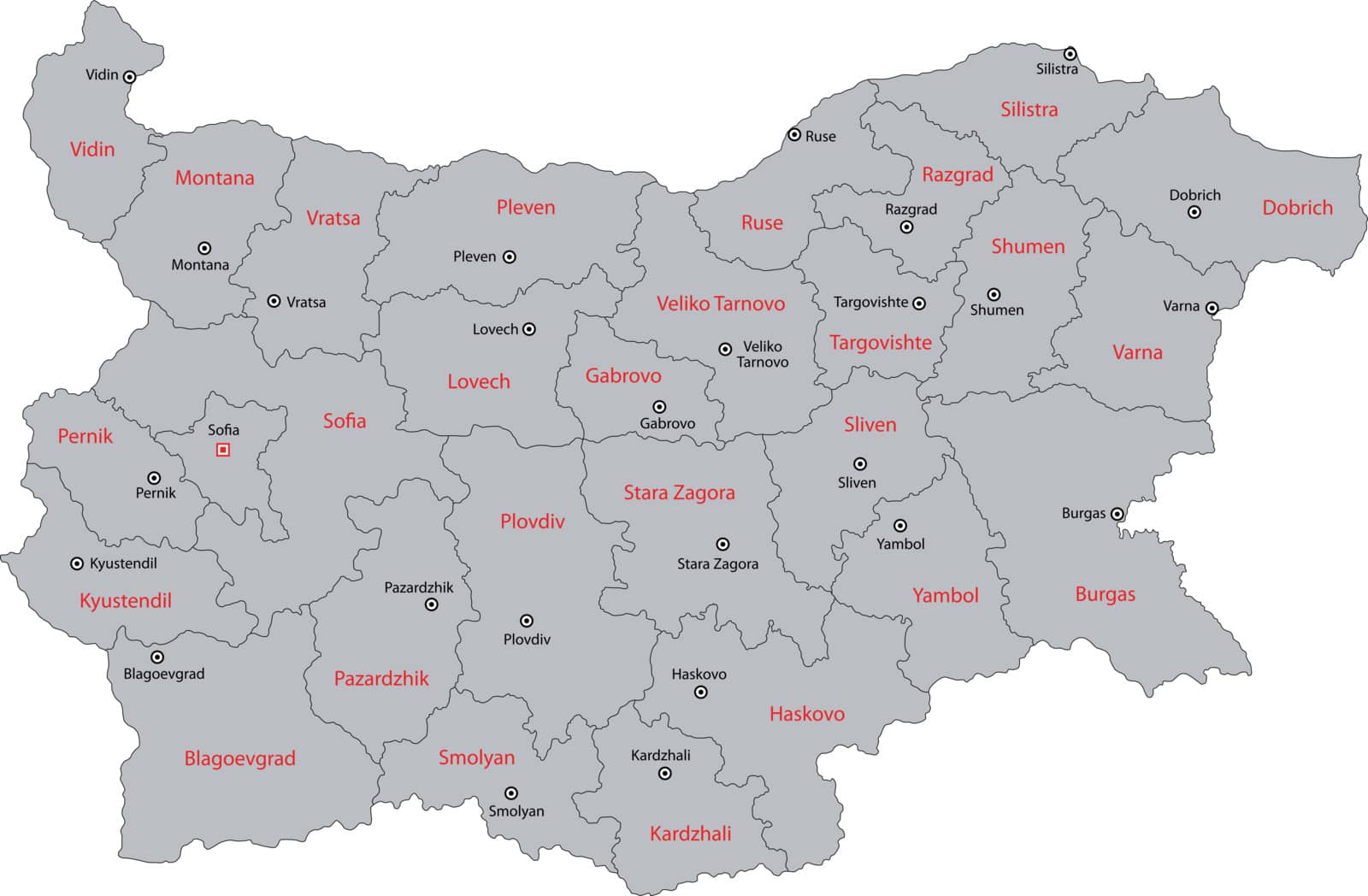 Gray Bulgaria map by Volina
