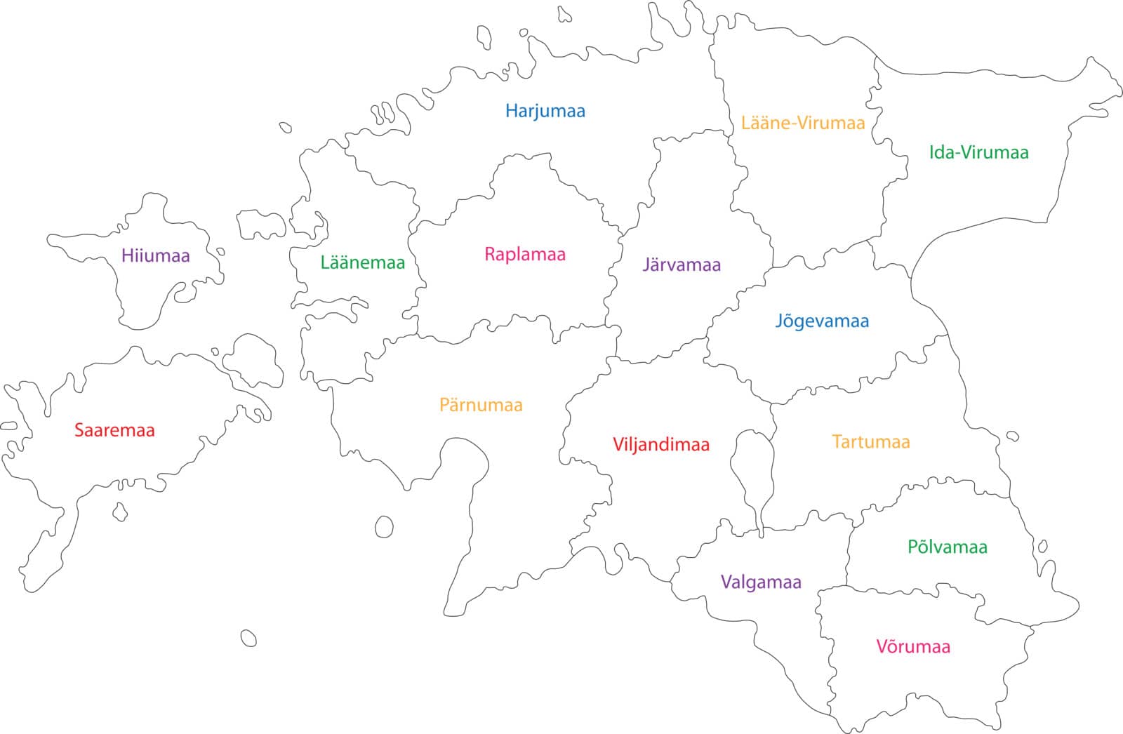 Contour Estonia map by Volina