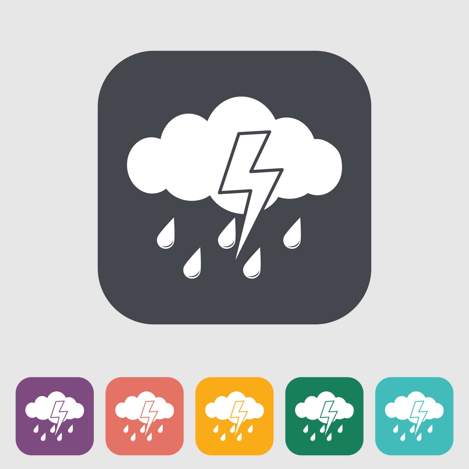 Storm. Single icon. Vector illustration.