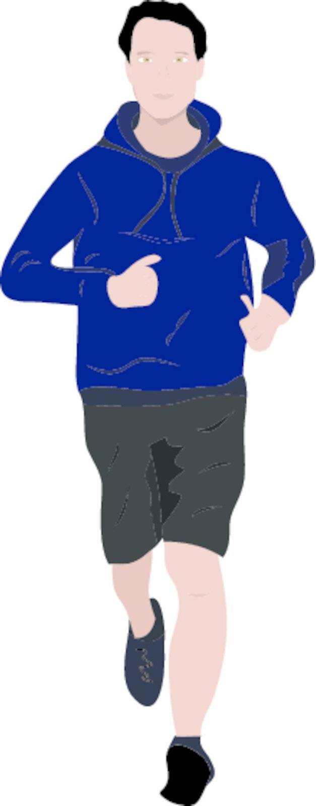 Vector illustration of young man jogging