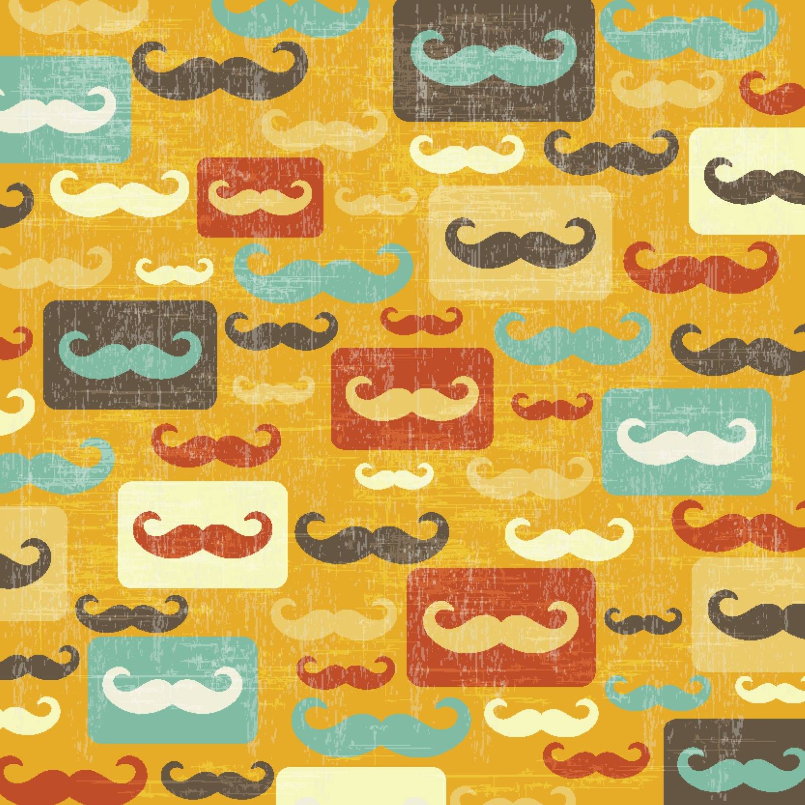 retro seamless pattern with mustache by balasoiu