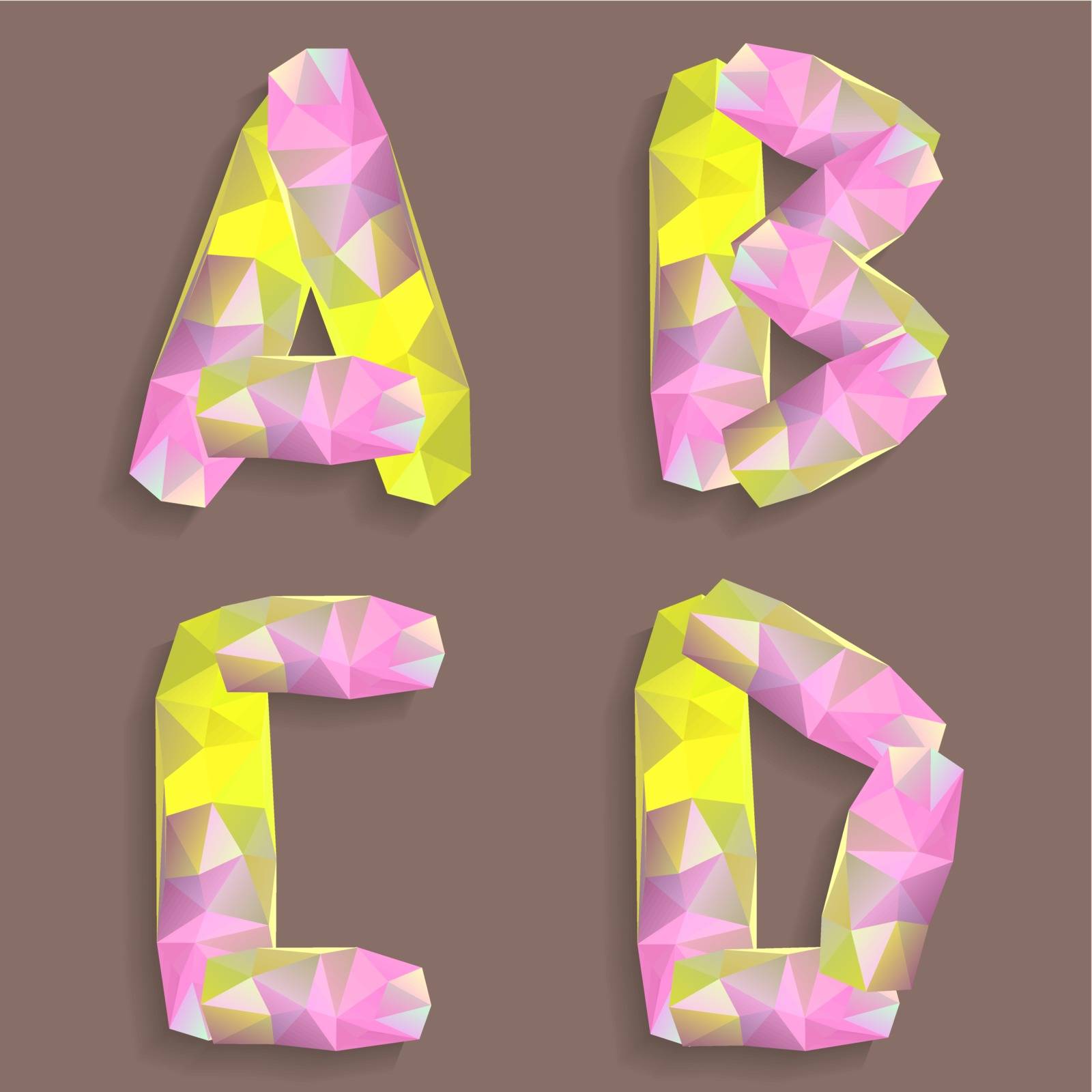Geometric crystal alphabet. Letters A, B, C, D