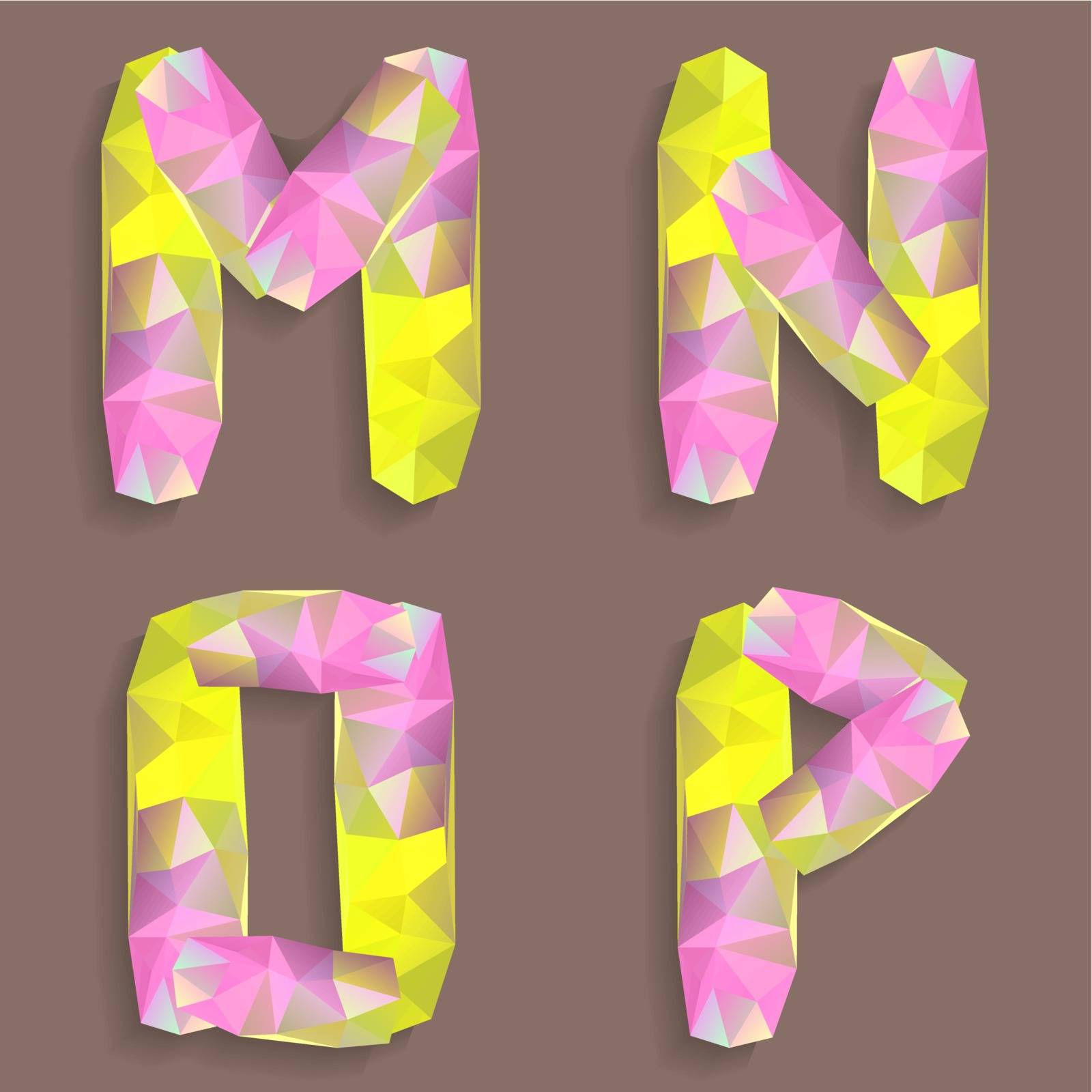 Geometric crystal alphabet by Elenita