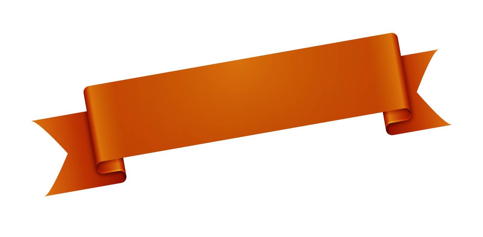 The dark orange blank ribbon ready for your text