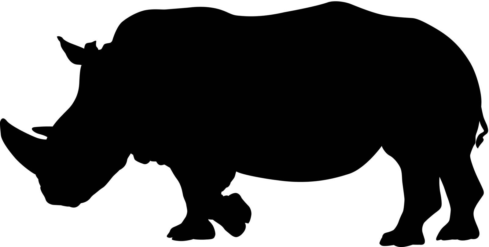 Rhino silhouette. Vector illustration. EPS 8