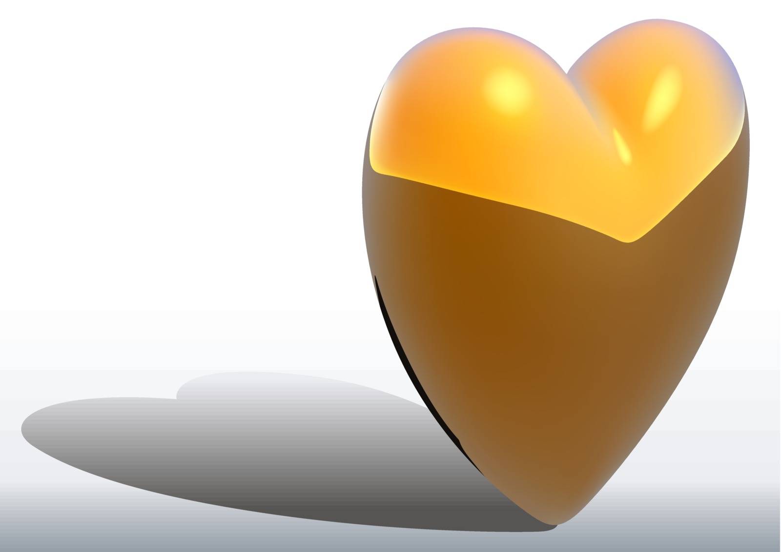 Gold Heart - Colored Illustration, Vector