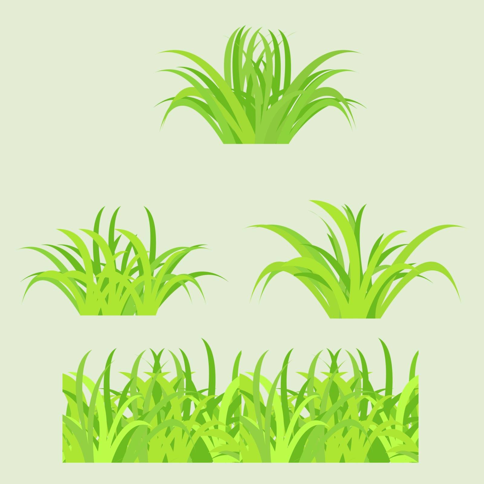 Fragment of paper green grass. Vector illustration. 