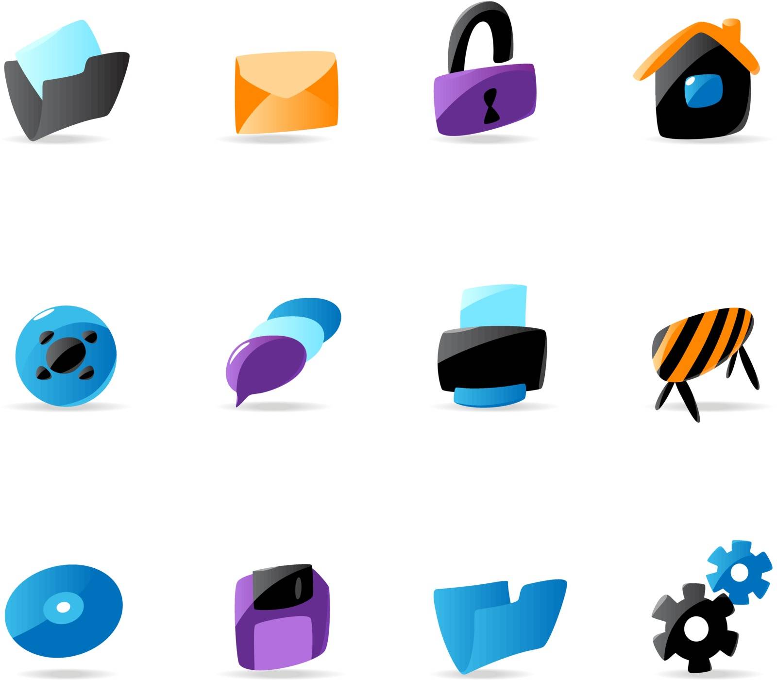 Bright website and interface icons by ildogesto