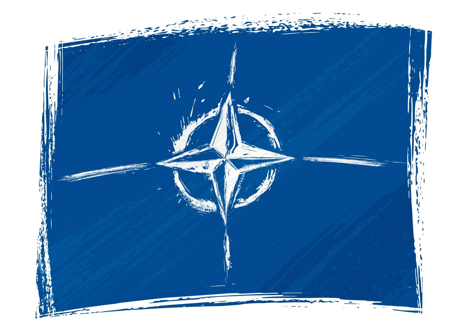 NATO flag created in grunge style