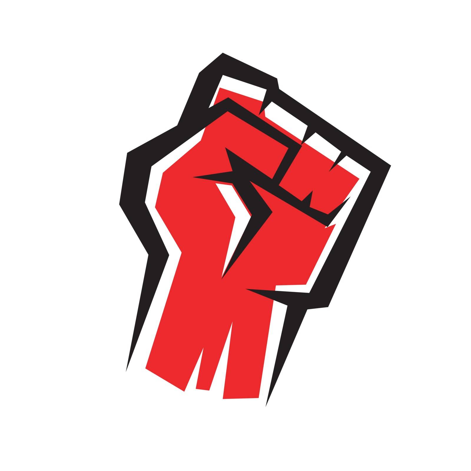 fist stylized vector icon, revolution concept