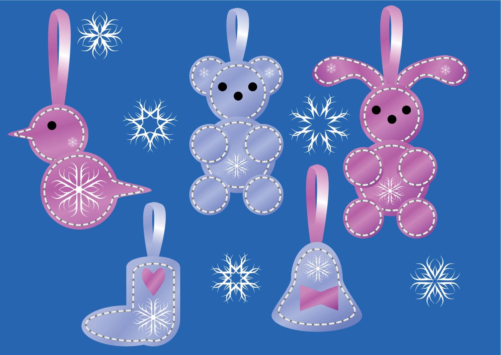 christmas decoration isolated on a blue background