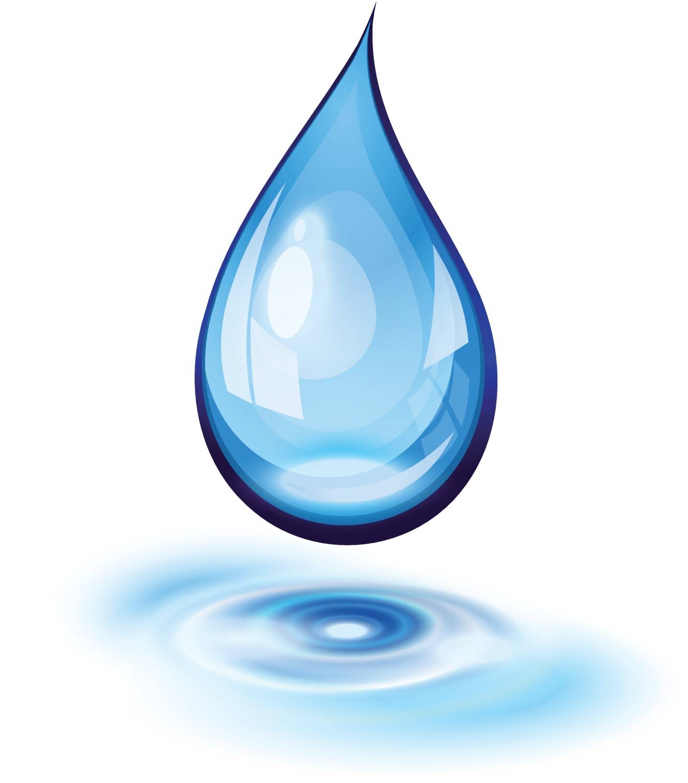 Water drop and ripples icon