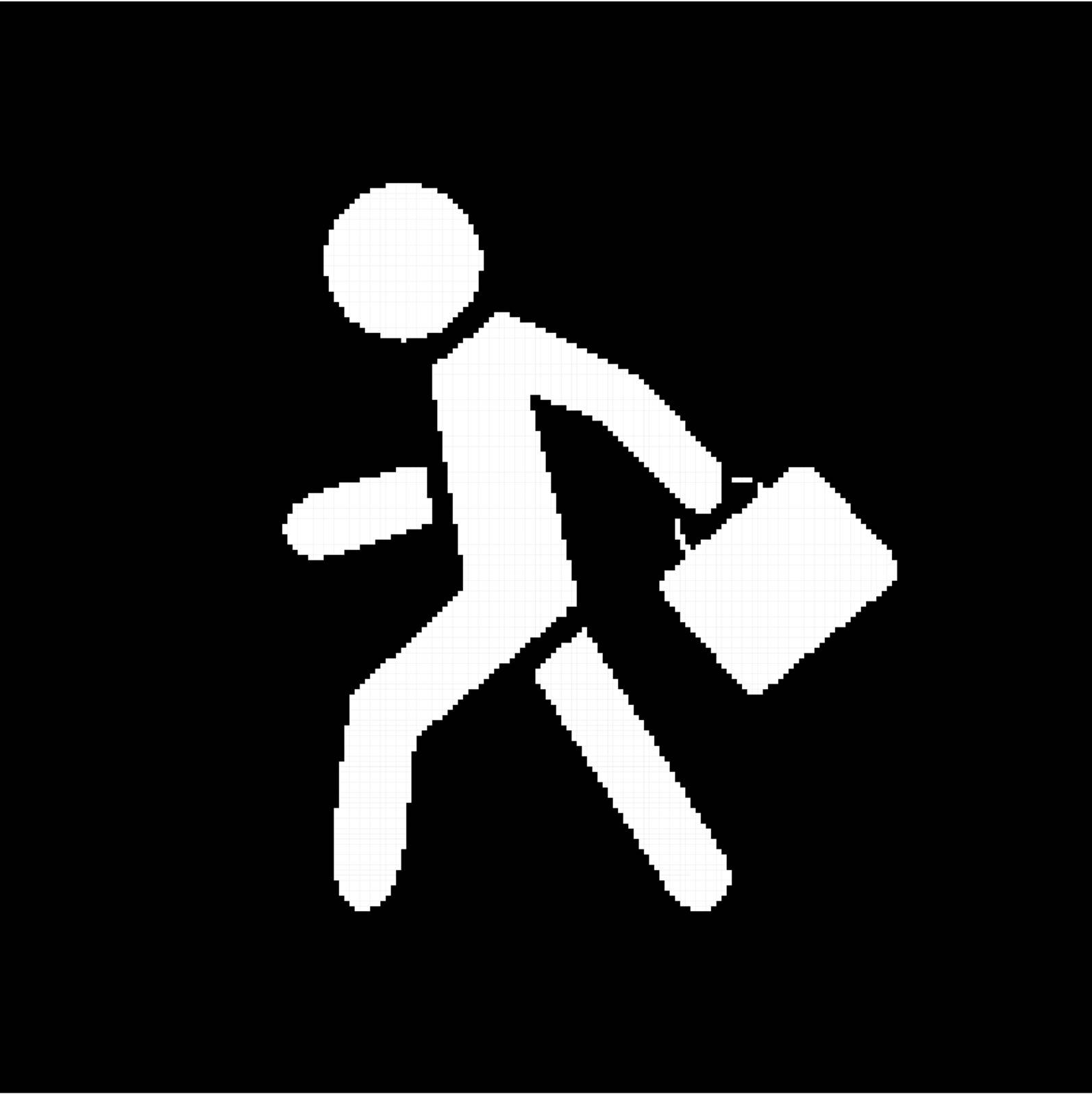 Pixel symbol businessman walk