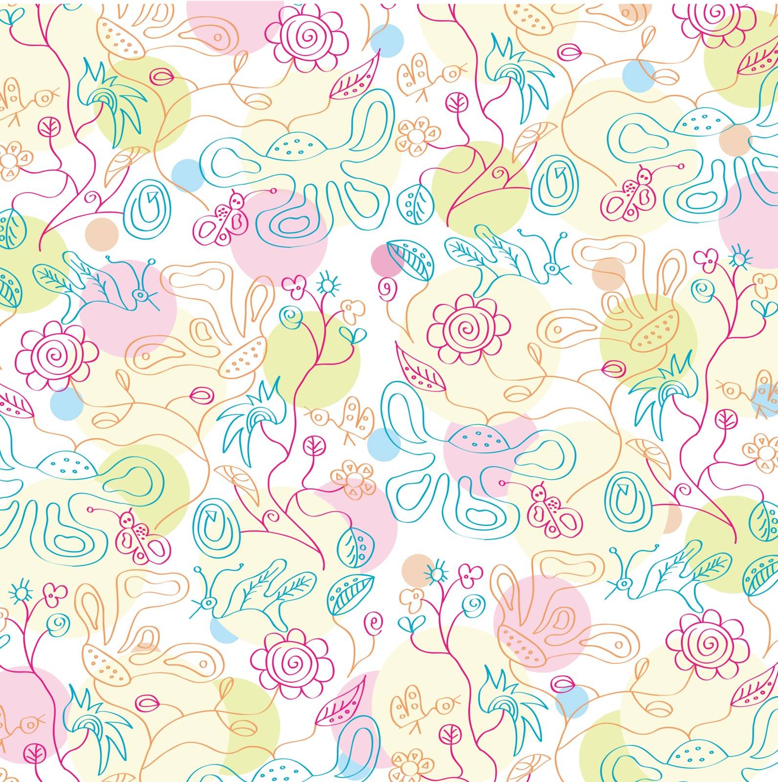 seamless floral background by balasoiu