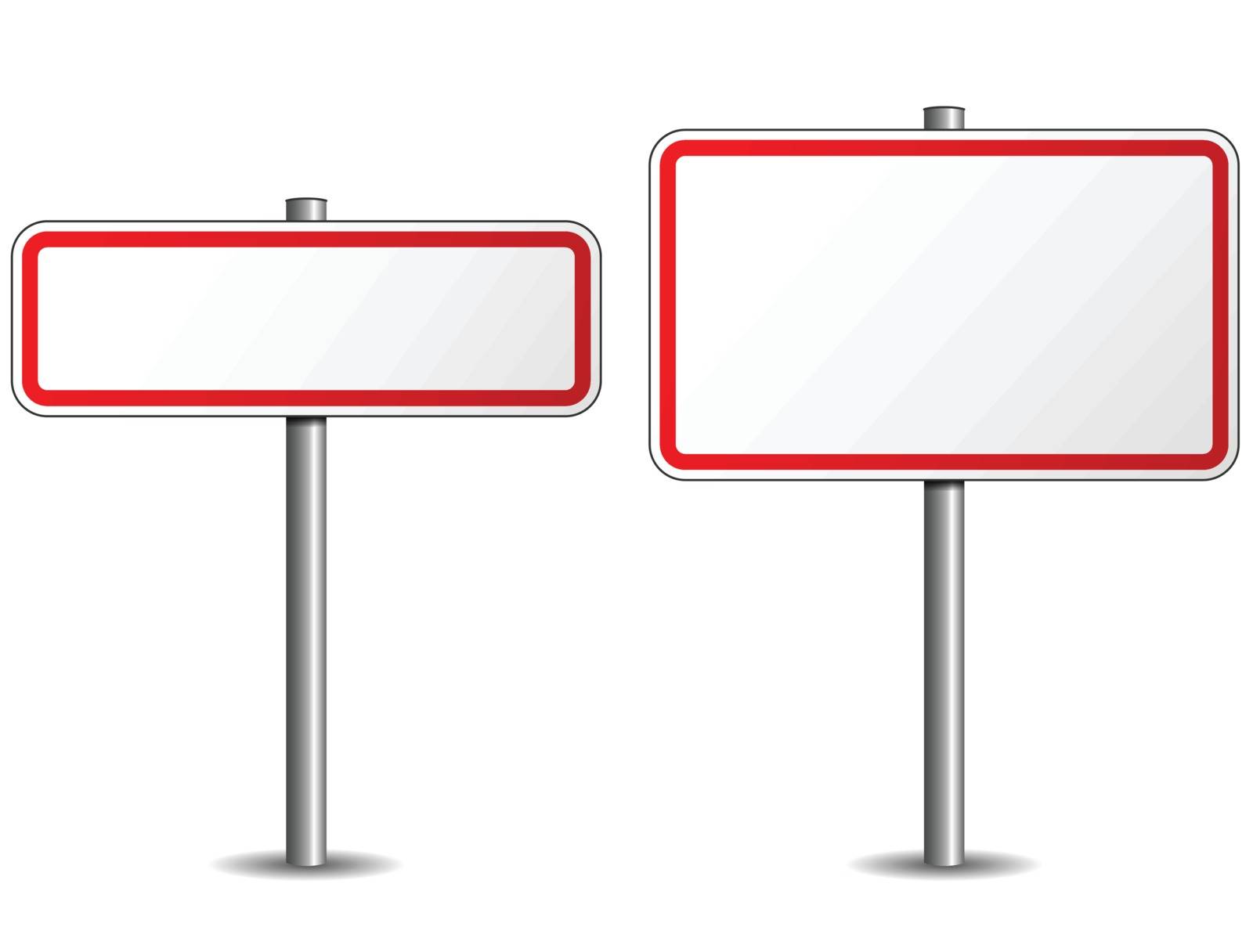 Illustration of two road sign on white background