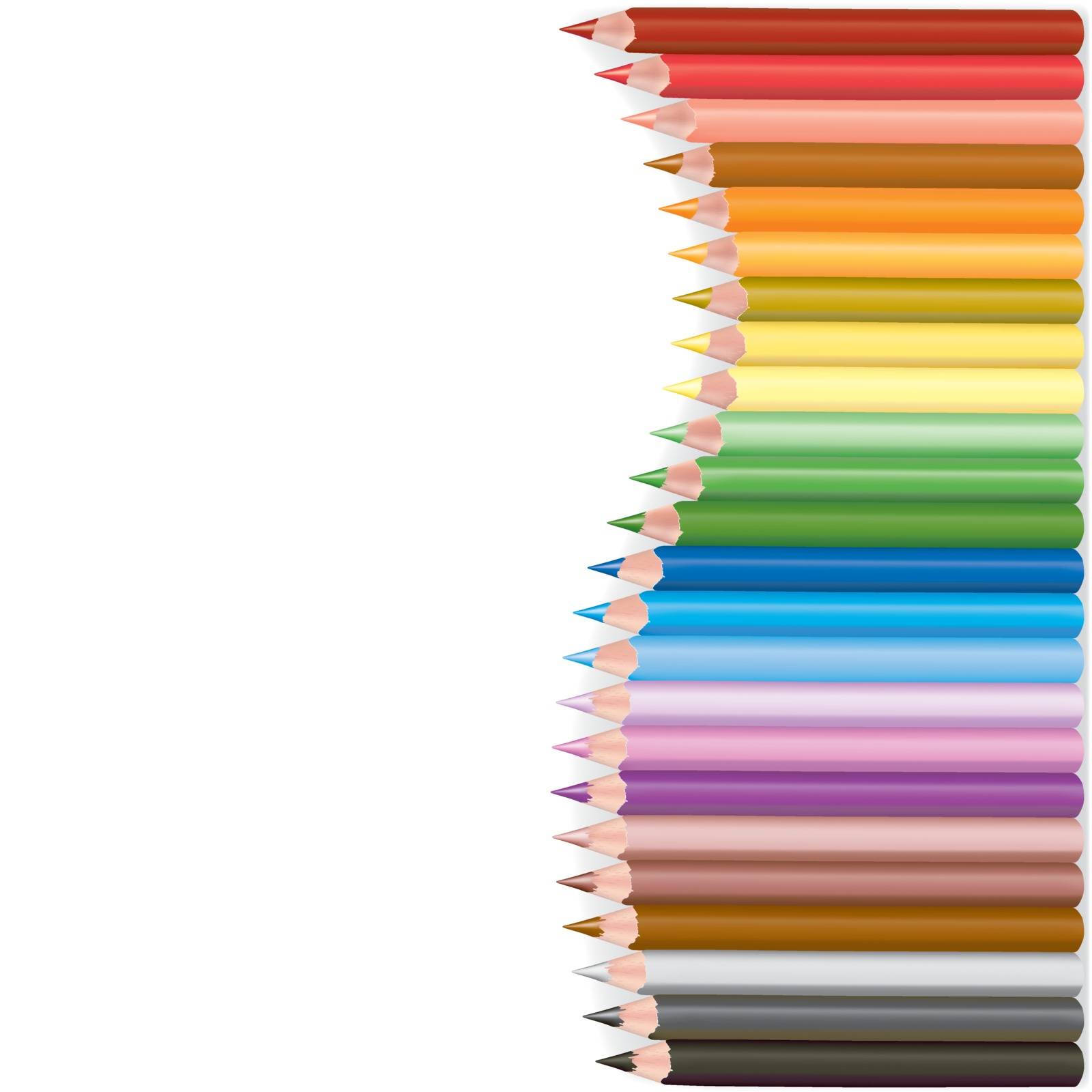 Crayons Wave Shape - Colored Illustration, Vector