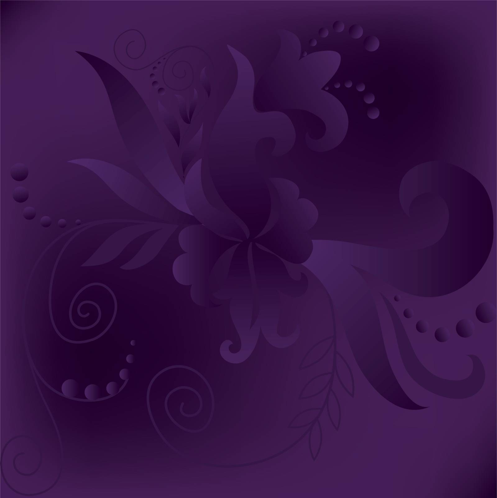 purple background square with a gradient of plant composition