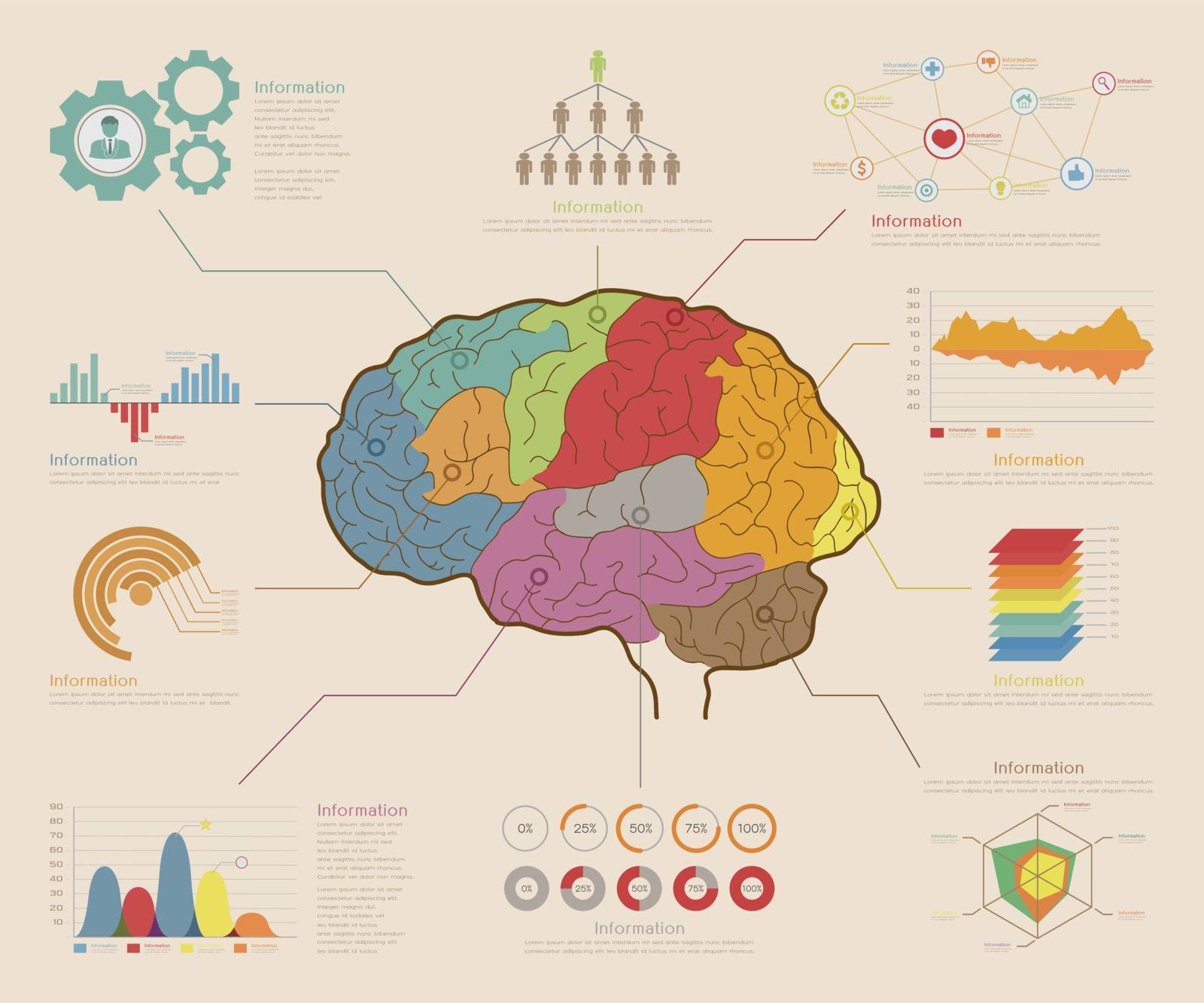 Infographic Elements , Brain concept by ratch0013