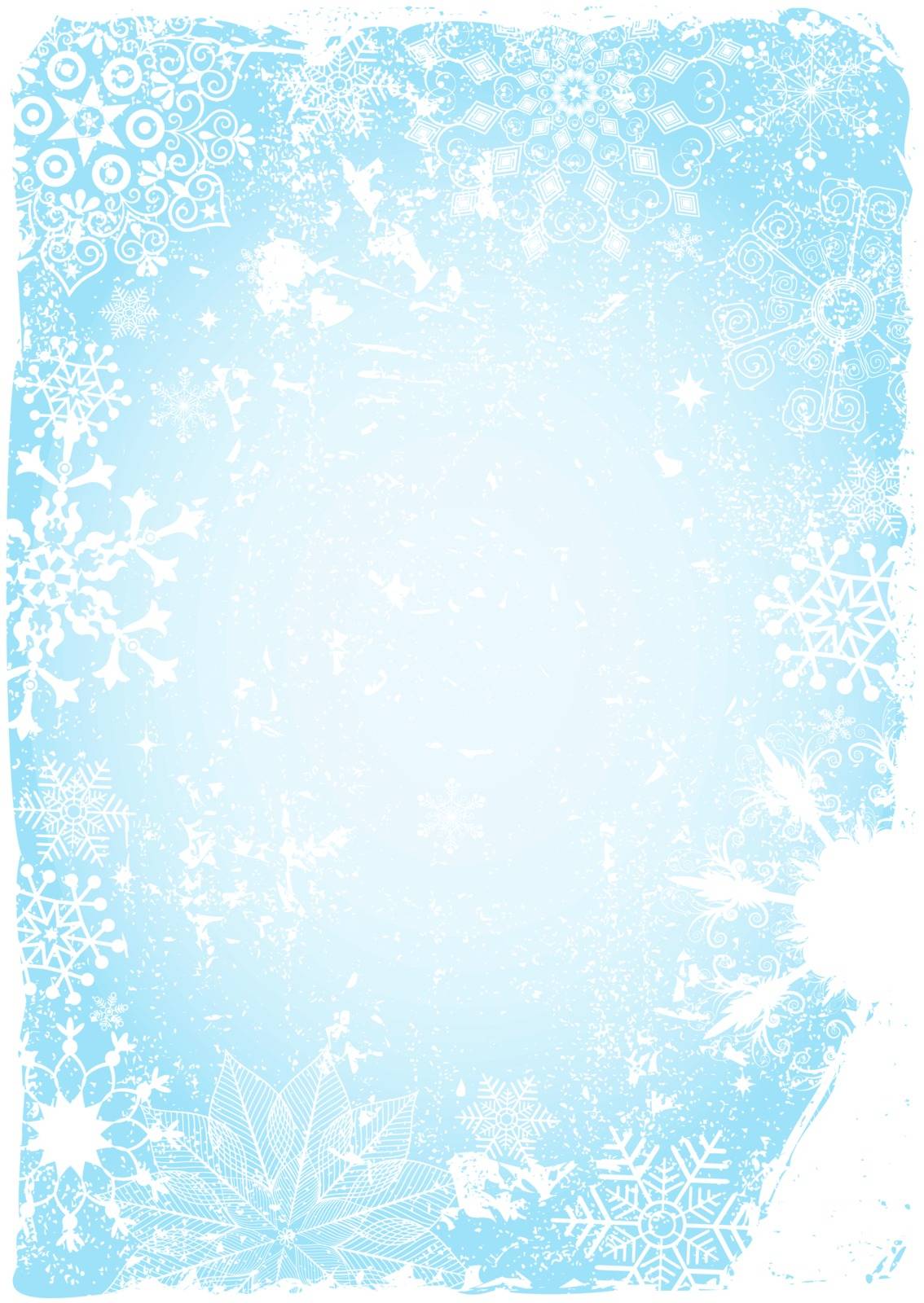 Blue grungy christmas card with snowflakes and spots (vector eps 10)