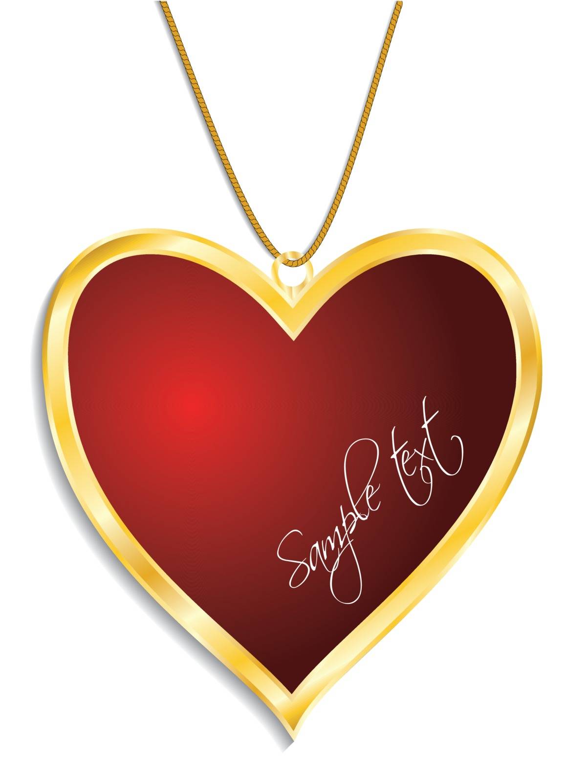 Valentine Medal with rope on white background