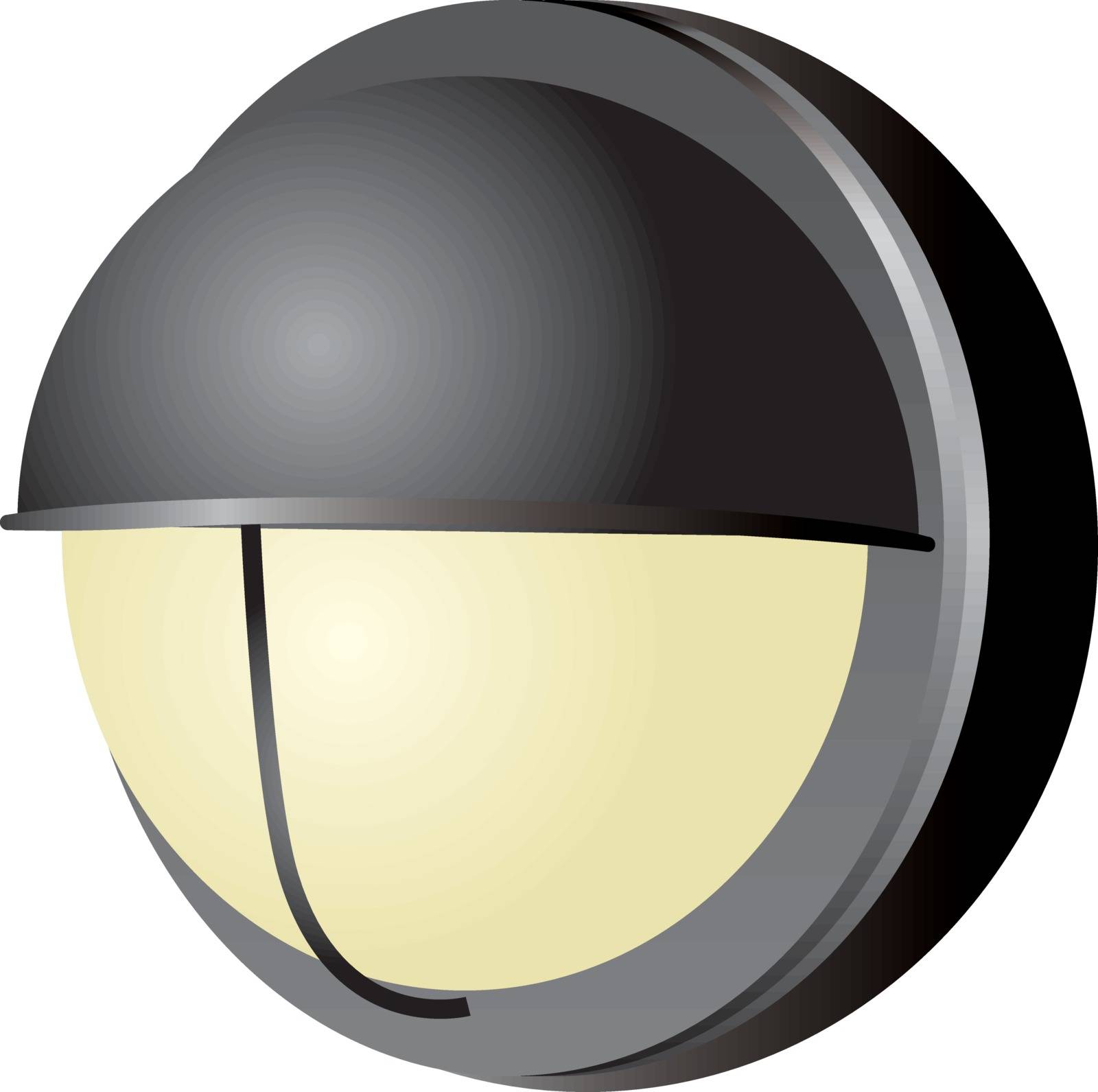 Industrial lamp with a protective cap. Vector illustration.