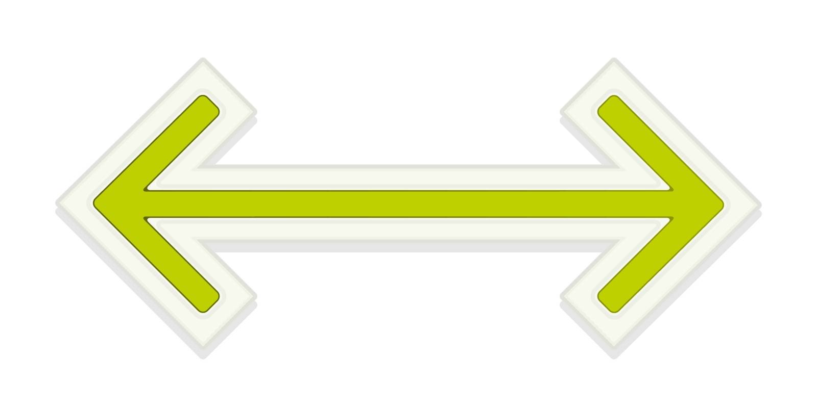 The green glossy arrow graphic element