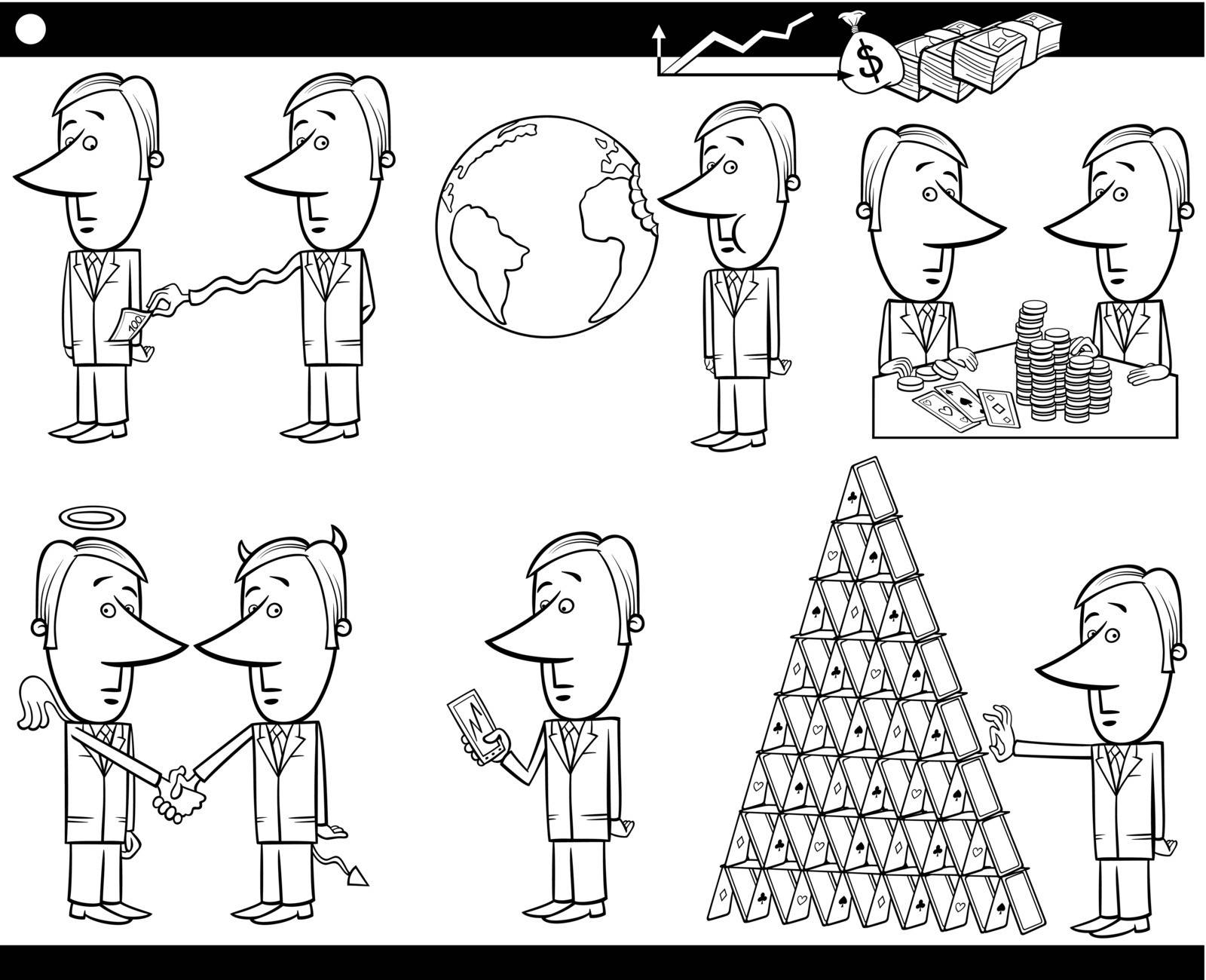 business cartoon concepts and ideas set by izakowski