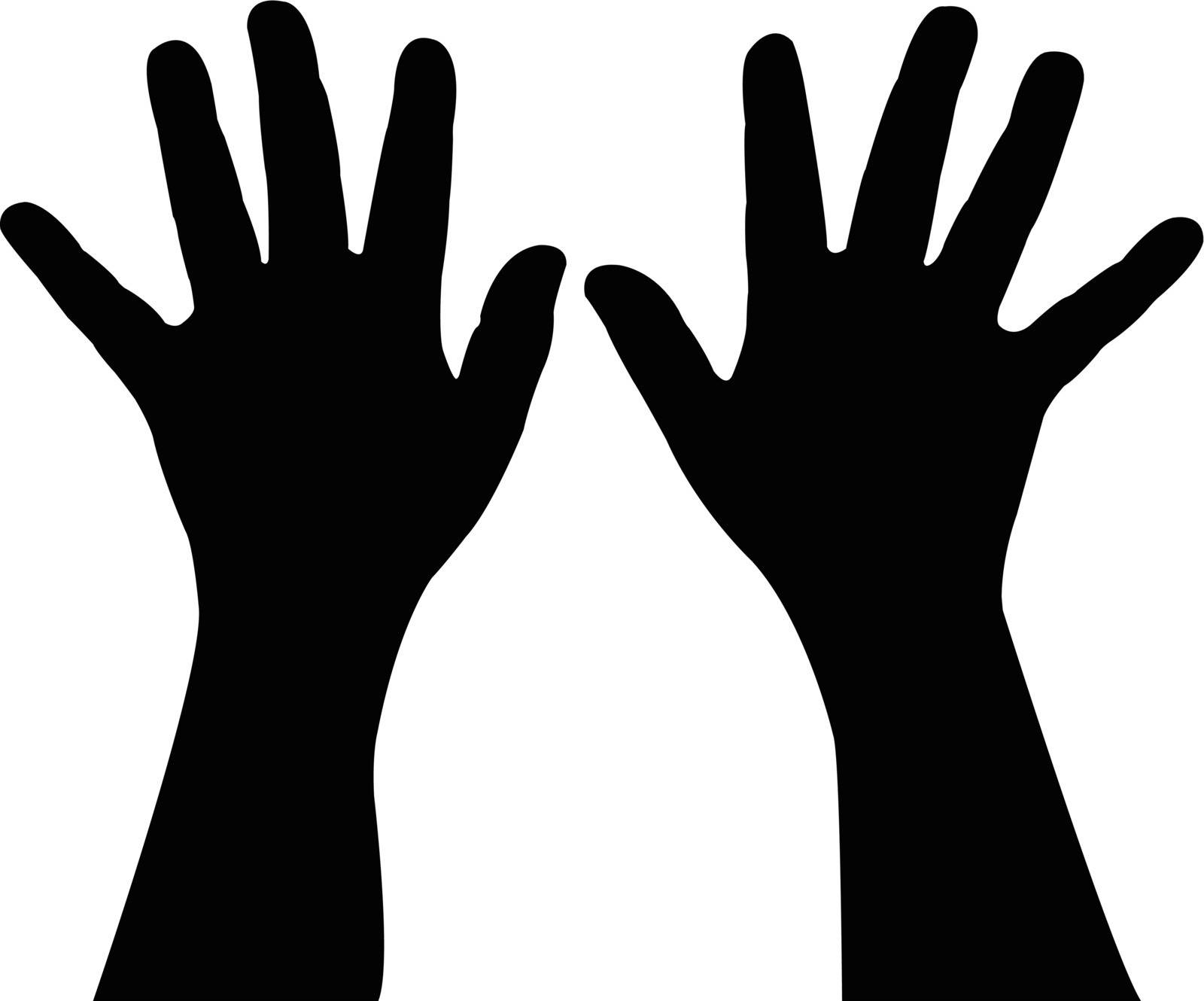 a pair child hand silhouette,vector by Dr.G