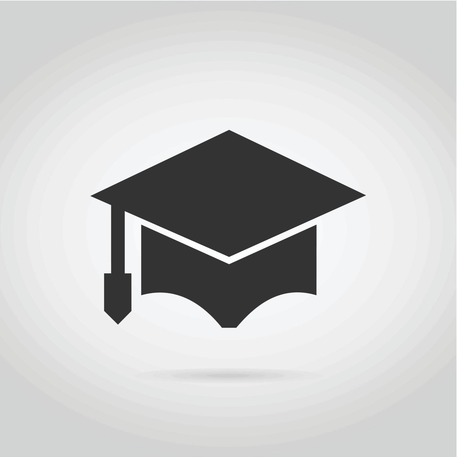 School cap on a grey background. A vector illustration