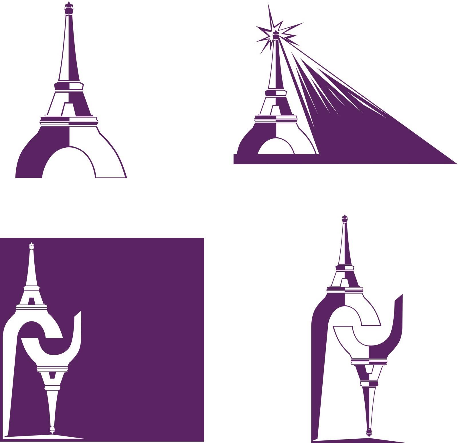 Set of The Abstract Eiffel Tower Designs