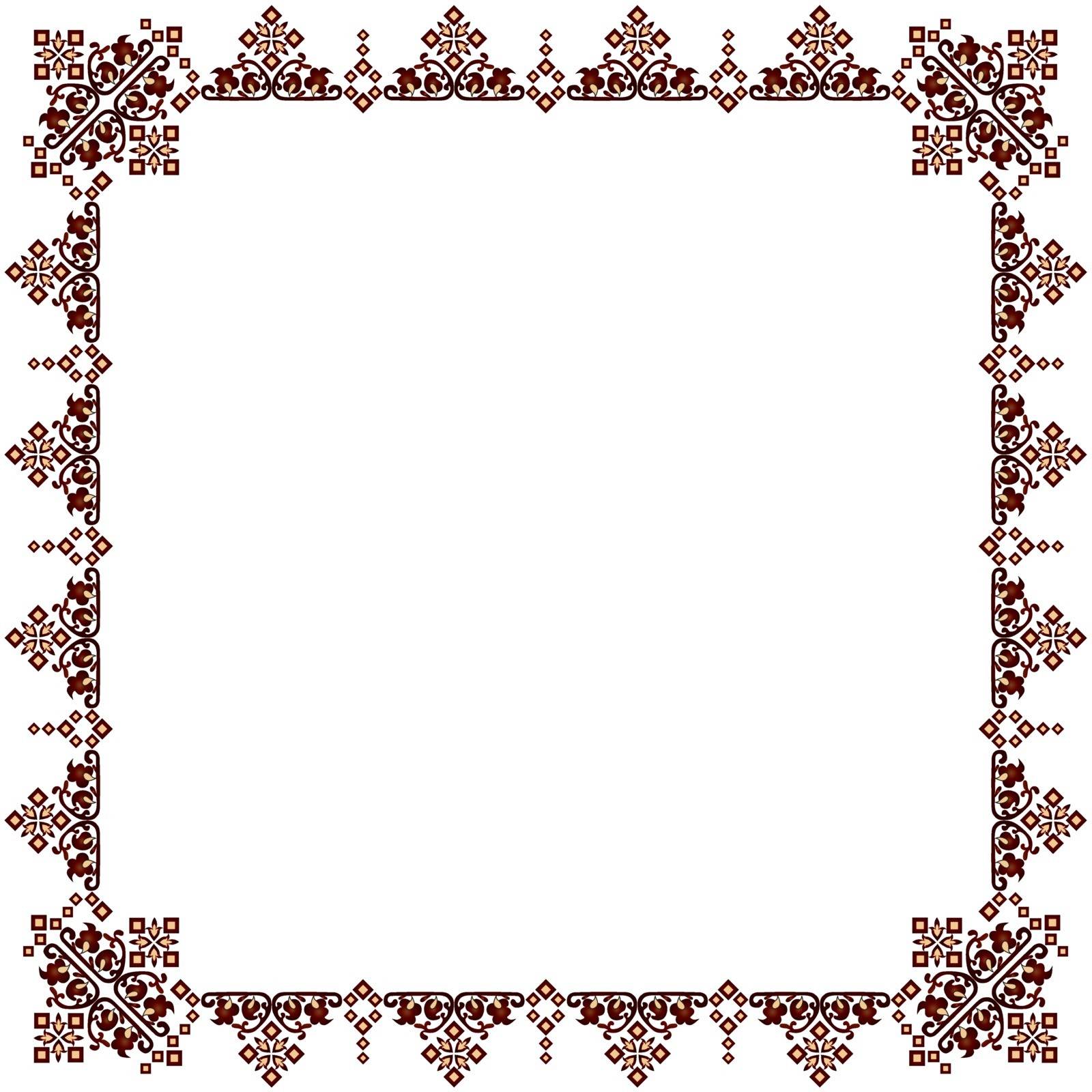 Decorative frame pattern drawn in the old style