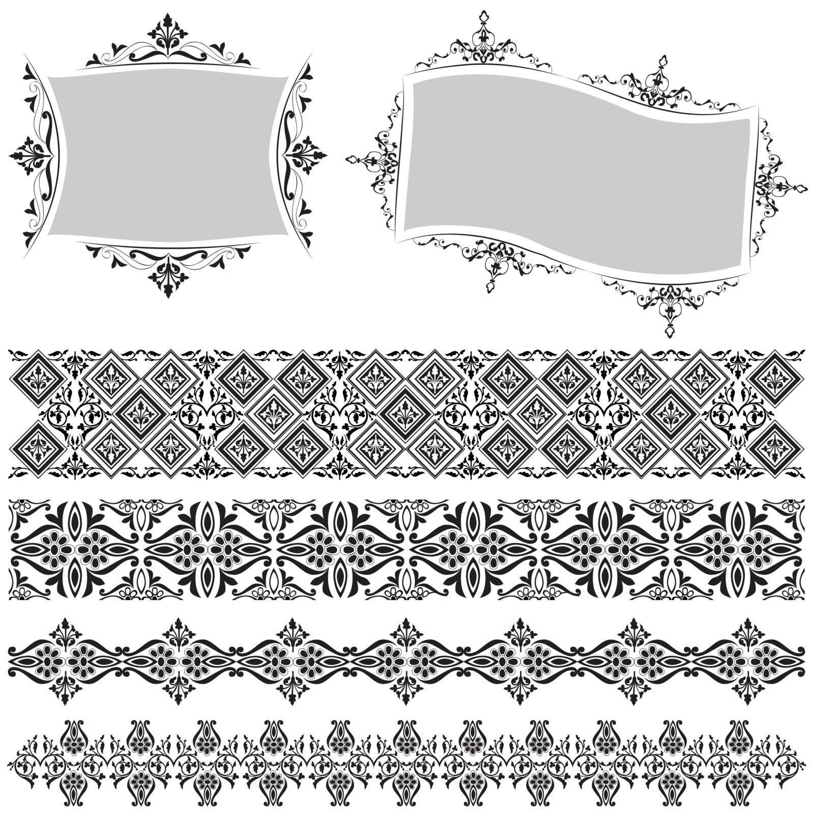 Elegant Floral Design Elements, editable vector illustration