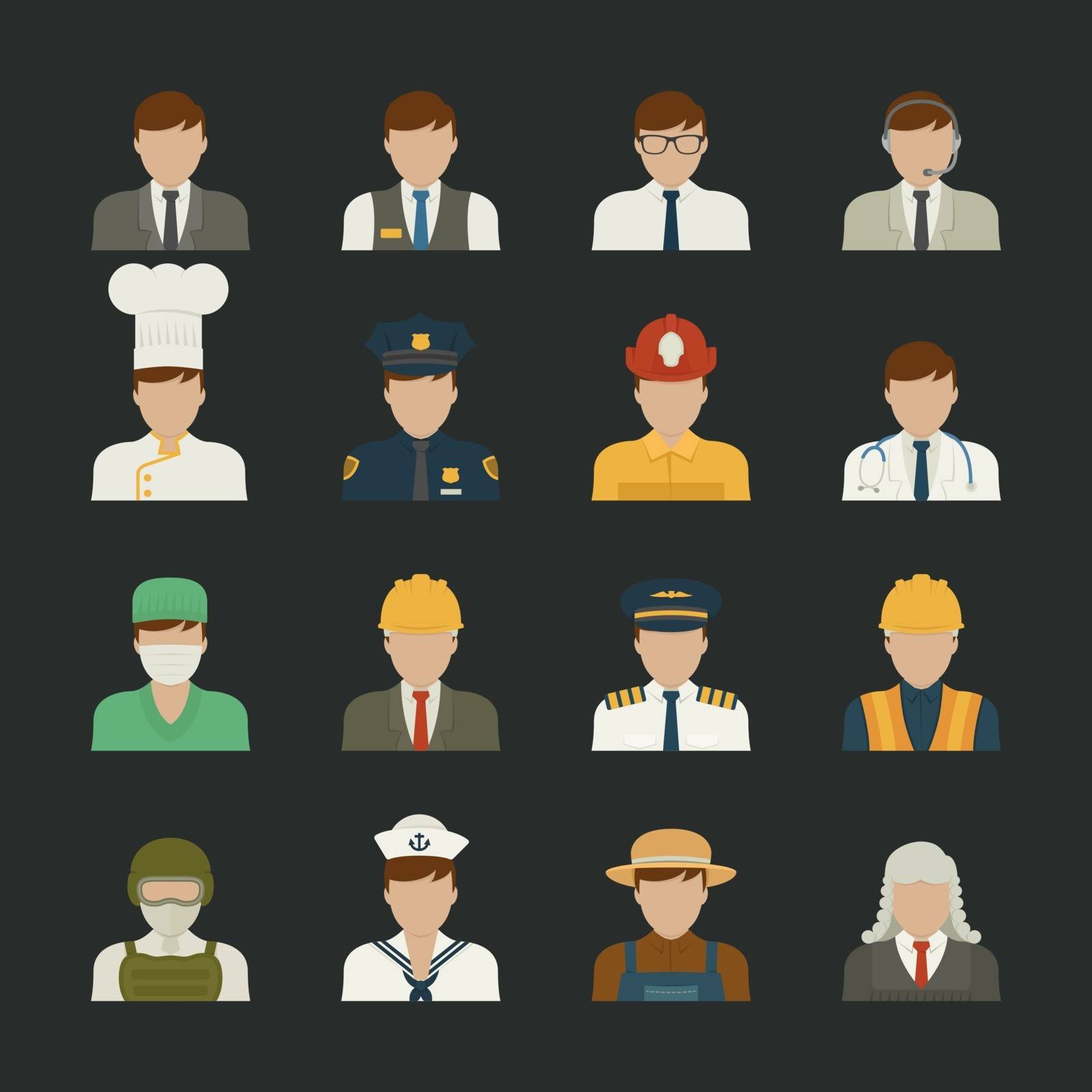 People icon ,professions icons , worker set , eps10 vector format