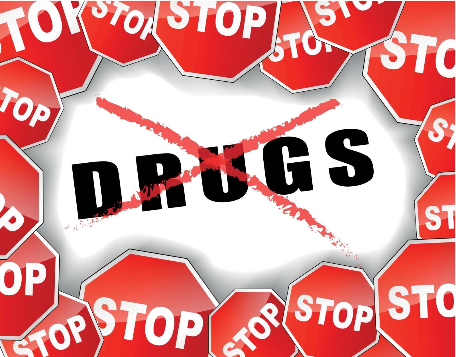 vector illustration of "stop drugs" abstract background