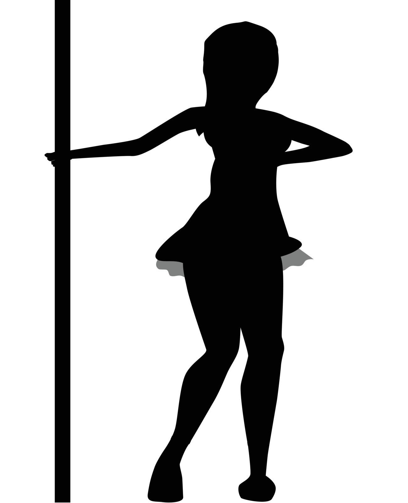 Silhouette of a girl dancing on stage